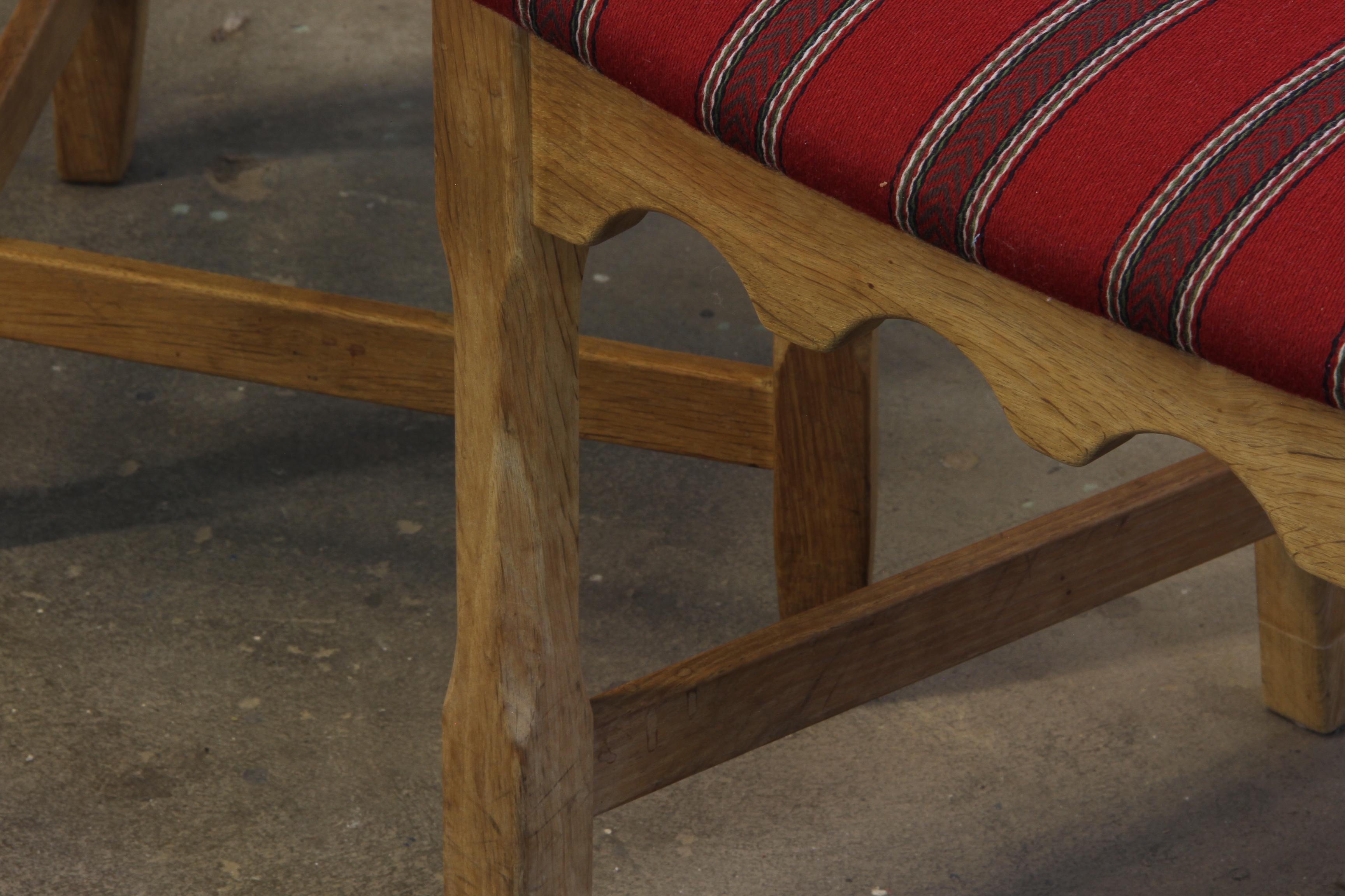 Vintage 1960s Danish Brutalist Ladderback Oak Chairs, Style of Henning Kjærnulf For Sale 7