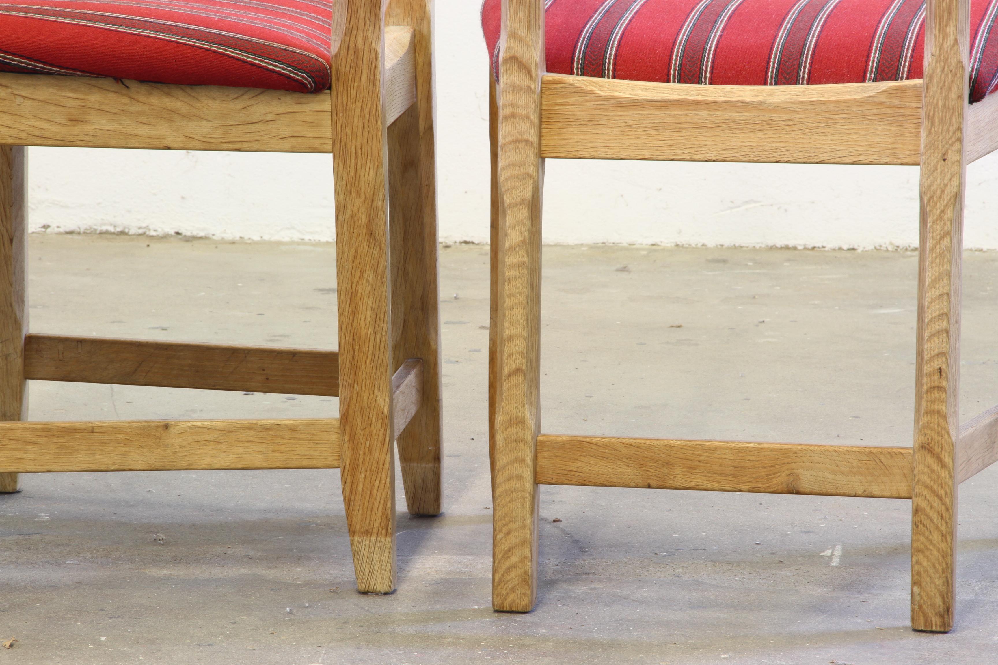 Vintage 1960s Danish Brutalist Ladderback Oak Chairs, Style of Henning Kjærnulf For Sale 8