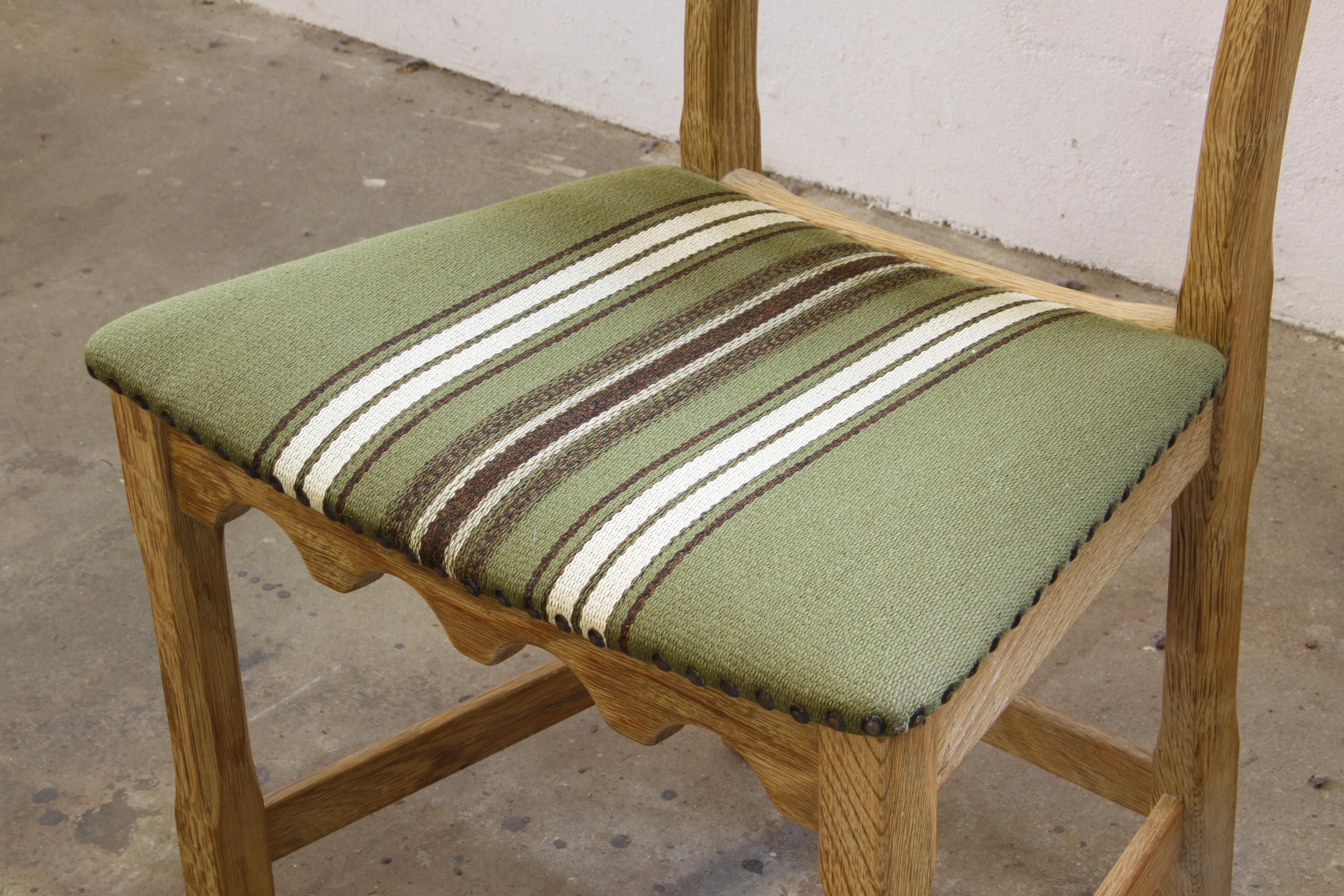 Vintage 1960s Danish Brutalist Oak High back Chairs style of Henning Kjærnulf For Sale 12