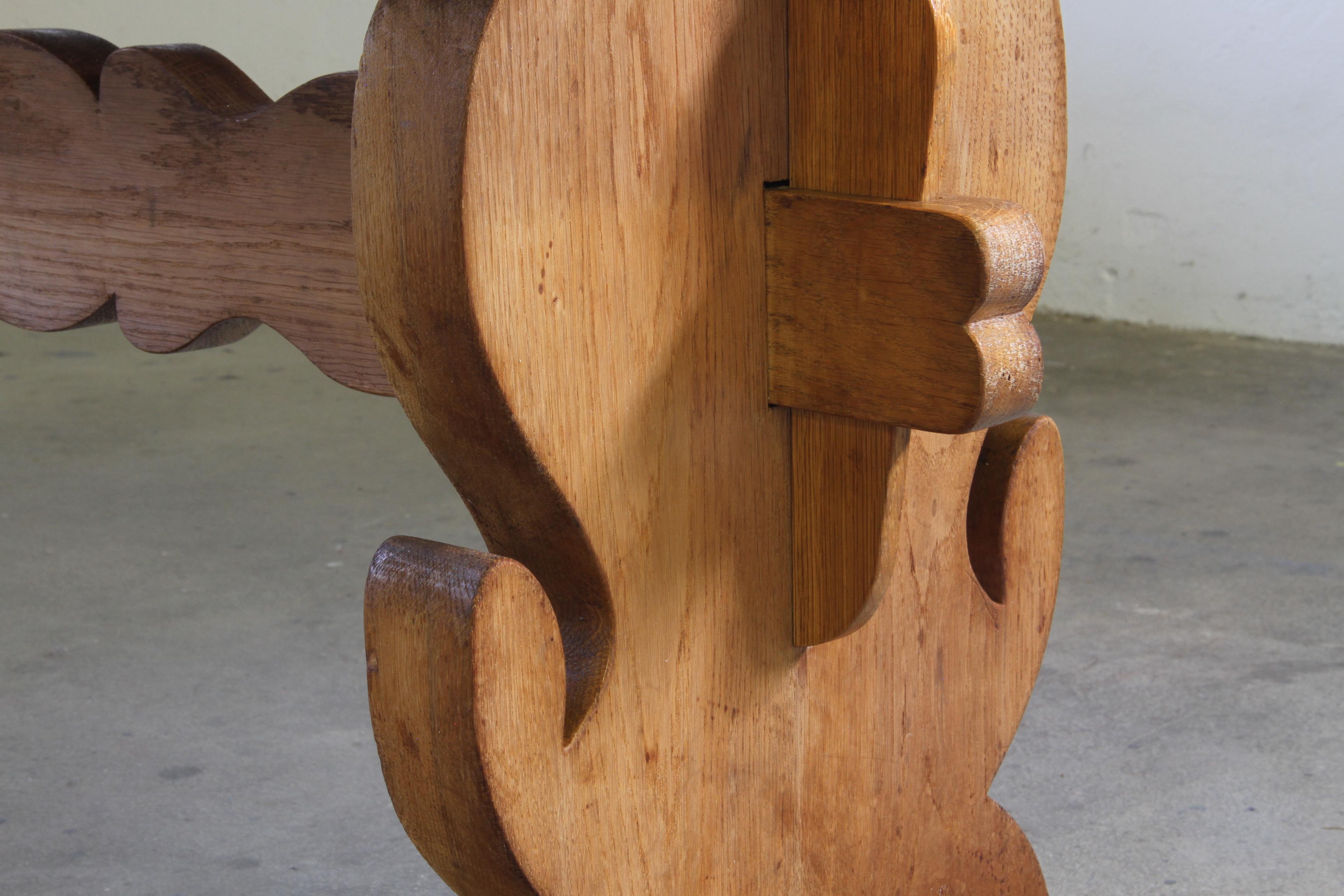 Vintage 1960s Danish Farmhouse Dining / Kitchen Table in Solid Oak, Old Pub en vente 6