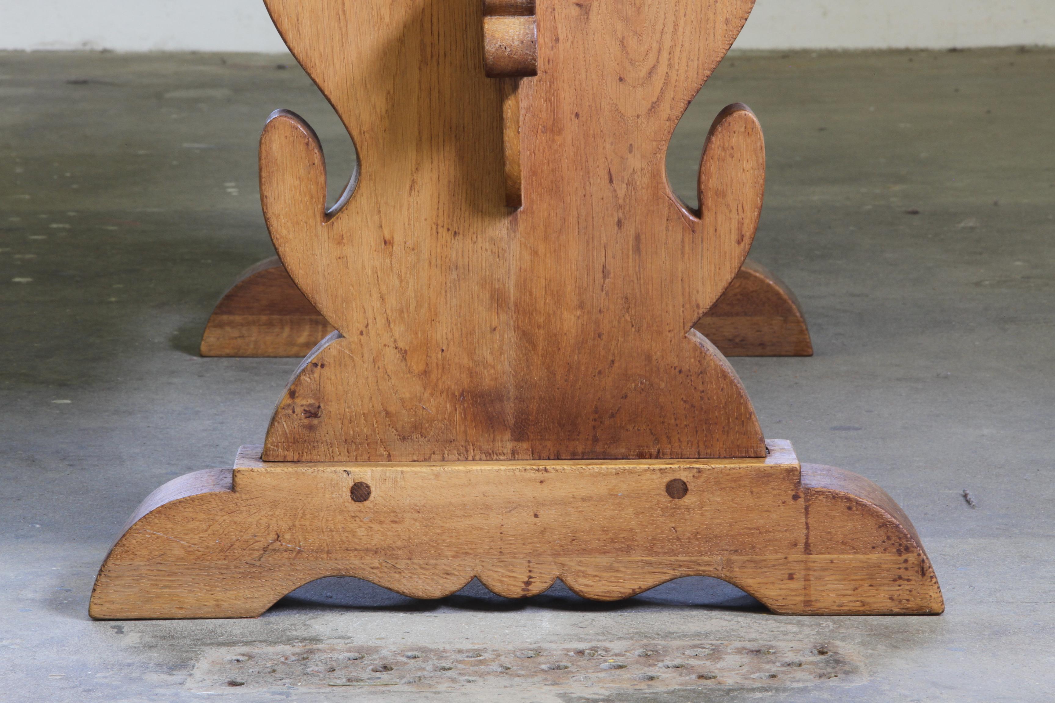Vintage 1960s Danish Farmhouse Dining / Kitchen Table in Solid Oak, Old Pub en vente 8