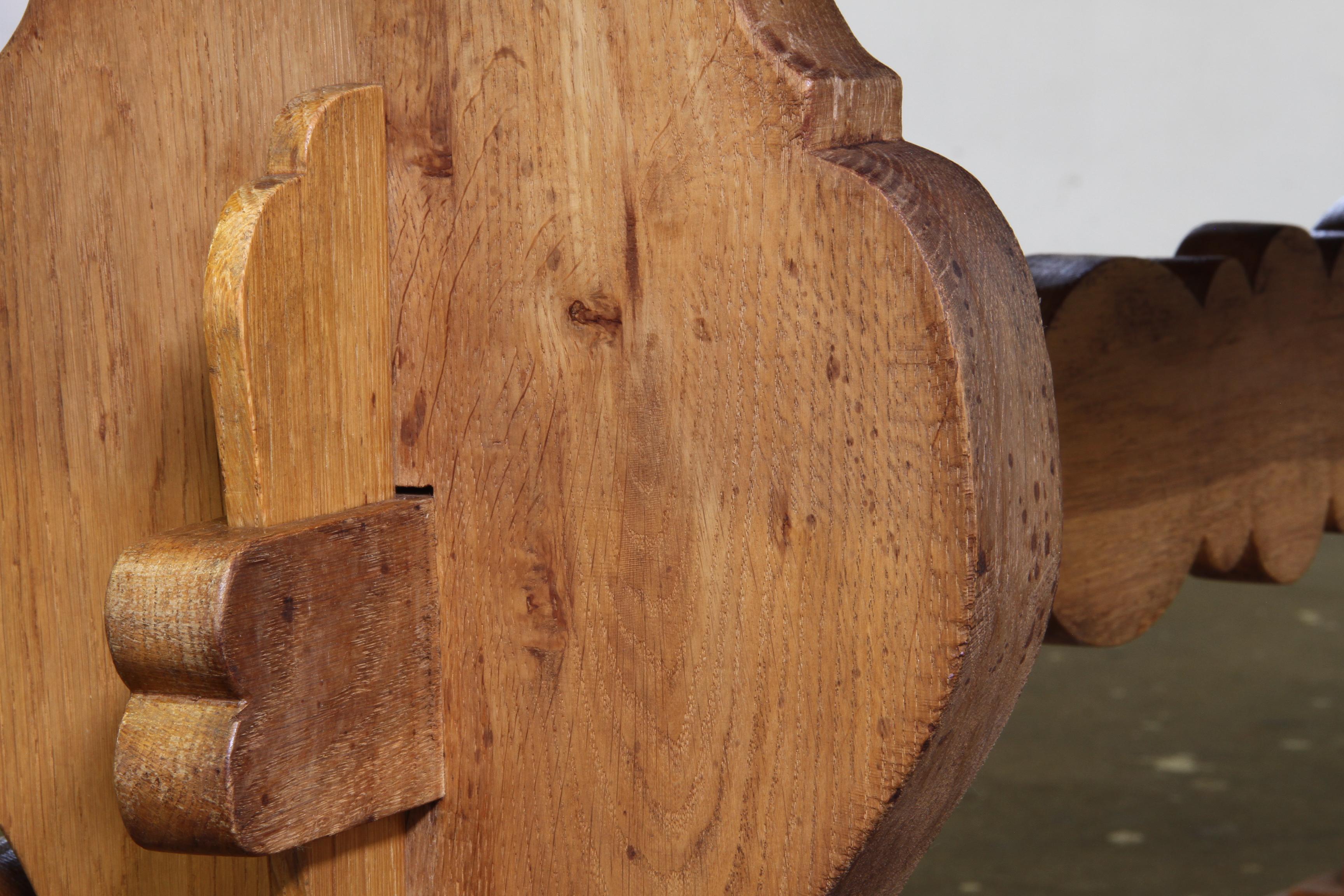 Vintage 1960s Danish Farmhouse Dining / Kitchen Table in Solid Oak, Old Pub en vente 9