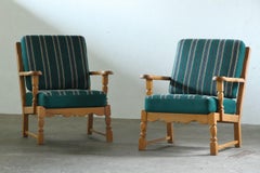 Sillas danesas vintage de los años 60 con respaldo bajo, de roble claro, estilo Henning Kjærnulf