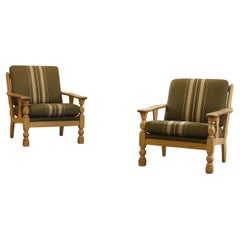 Sedie da salotto danesi con schienale basso degli anni '60 in Oak Light, stile Henning Kjærnulf