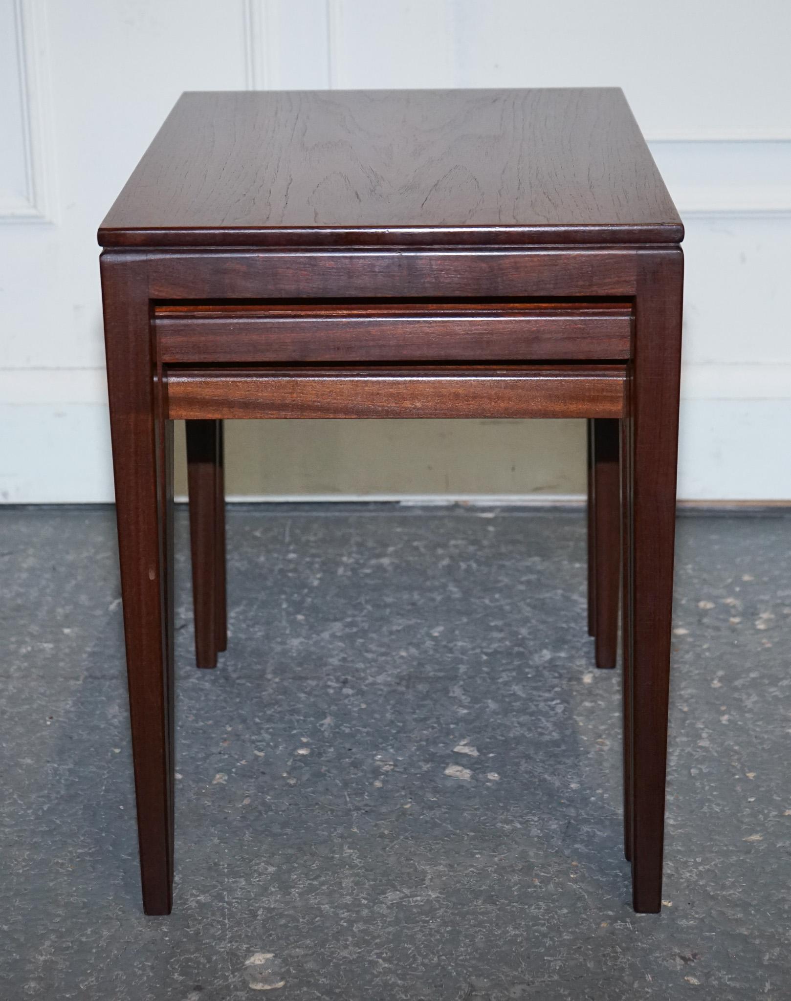 Teak ViNTAGE 1960'S DANISH MID CENTRY TEAK NEST OF THREE TABLES For Sale