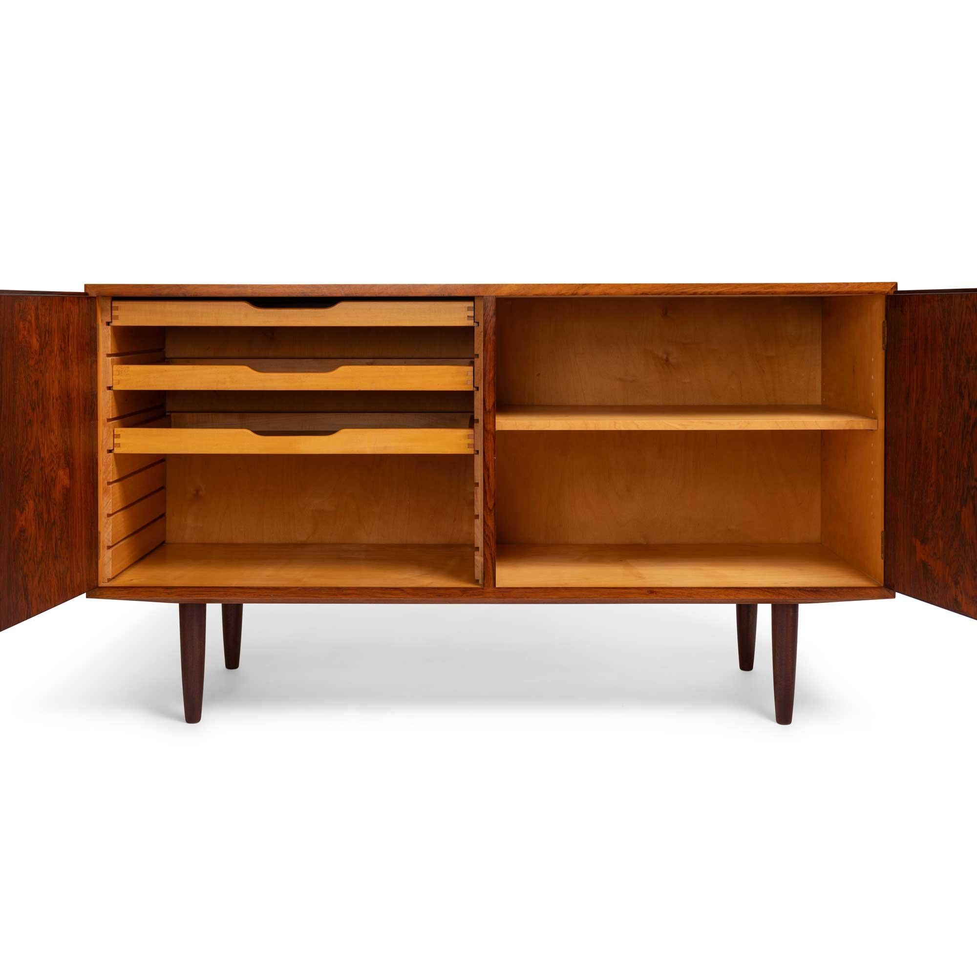 Mid-Century Modern Vintage 1960s Danish Mid-Century Rosewood Sideboard Credenza For Sale