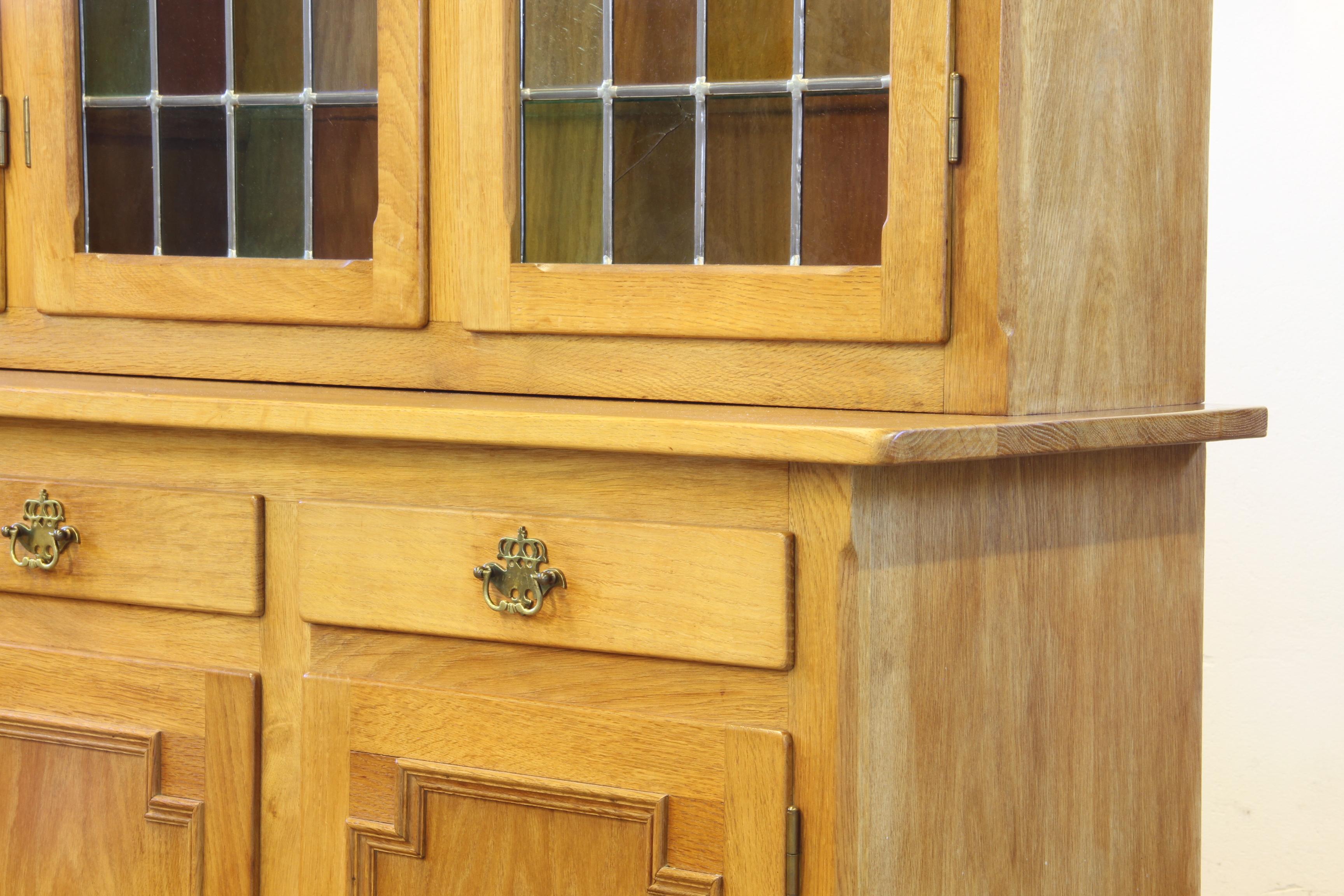 Vintage 1960 Danish Modern Oak China Display Cabinet stile Kjærnulf in vendita 6