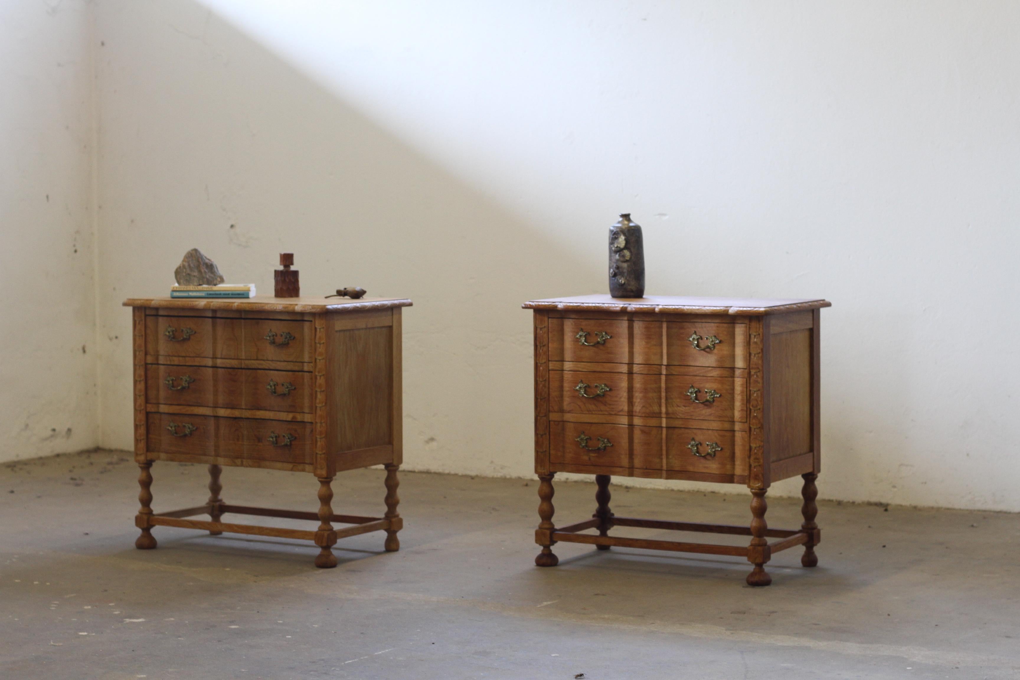 Vintage 1960s Danish Modern Oak Dressers style of Kjærnulf, Bedside/nightstand 7