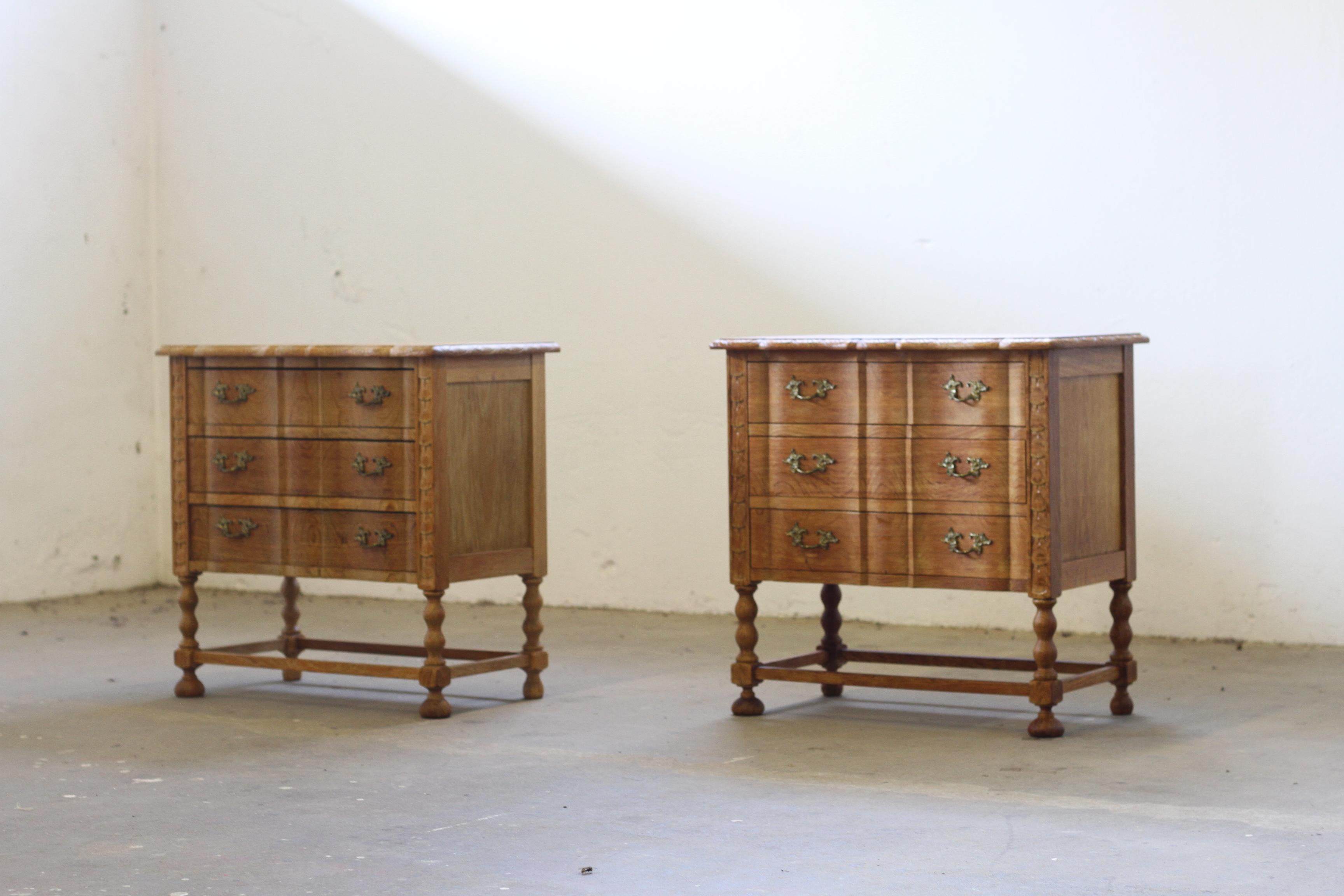 Mid-Century Modern Vintage 1960s Danish Modern Oak Dressers style of Kjærnulf, Bedside/nightstand