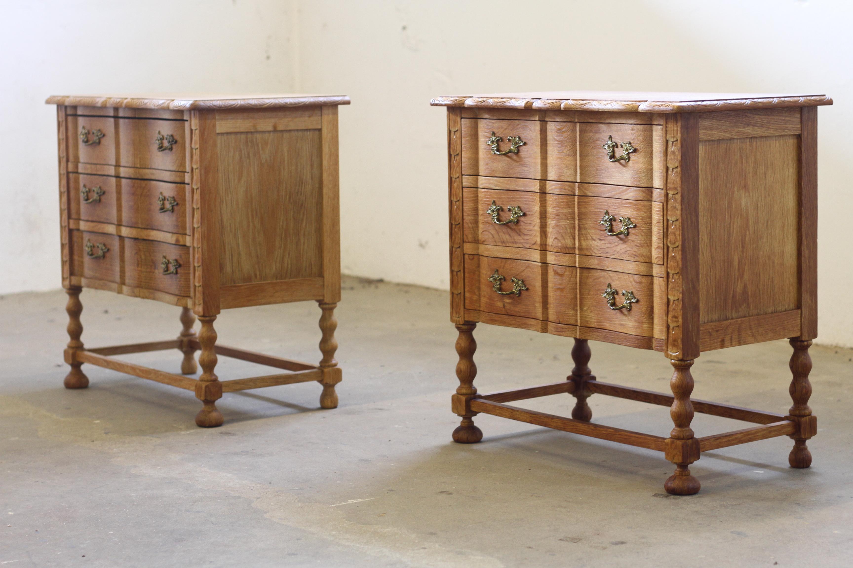 Vintage 1960s Danish Modern Oak Dressers style of Kjærnulf, Bedside/nightstand In Good Condition In Store Heddinge, DK