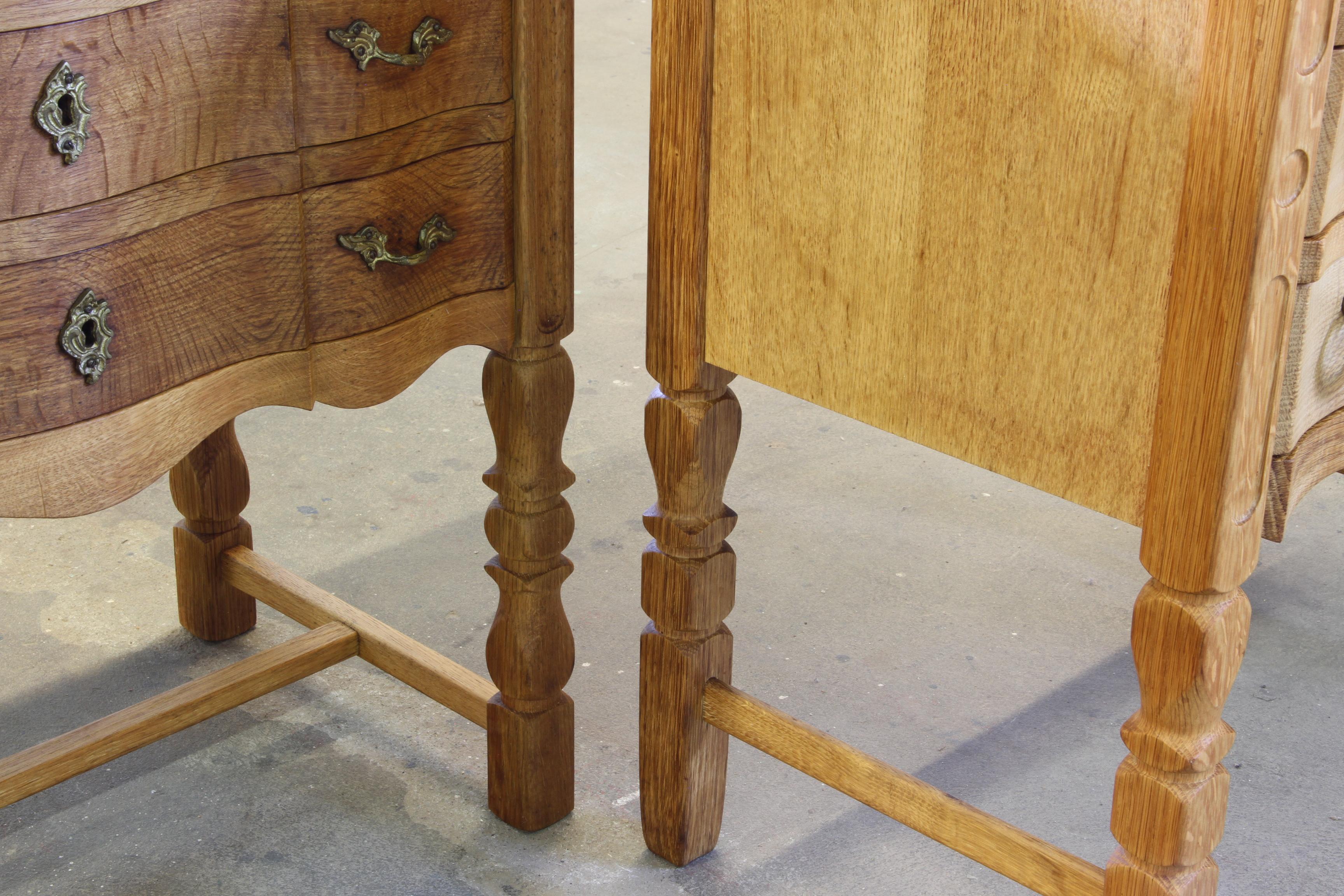 Vintage 1960s Danish Modern Oak Nightstands, Bedside Tables, Kjærnulf Style en vente 3
