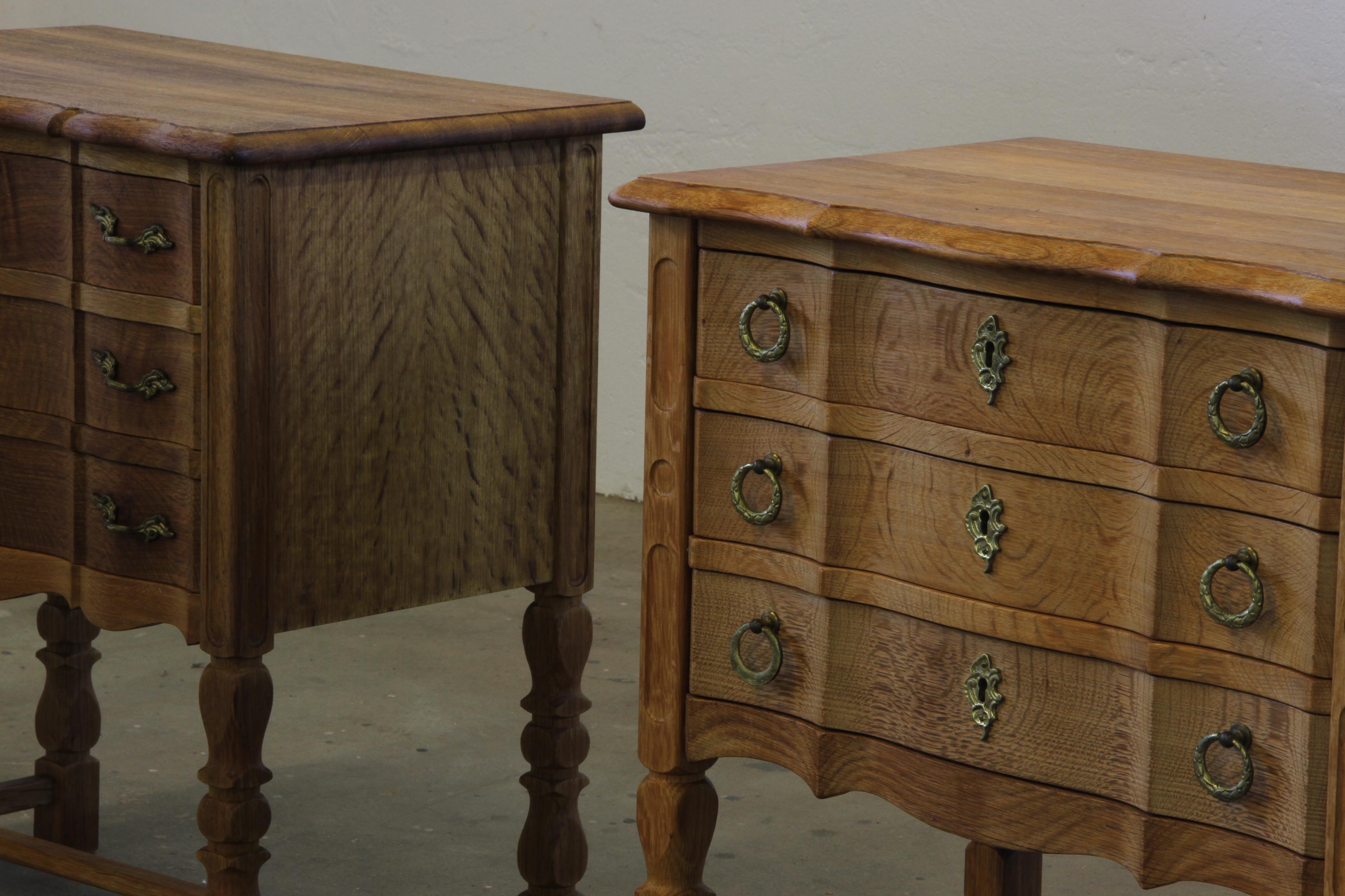 Vintage 1960s Danish Modern Oak Nightstands, Bedside Tables, Kjærnulf Style Bon état - En vente à Store Heddinge, DK