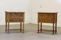 Vintage 1960s Danish Modern Oak Nightstands in the style of Henning Kjærnulf