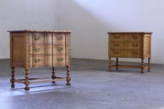 Comodini in quercia moderni danesi d'epoca degli anni '60 nello stile di Henning Kjærnulf