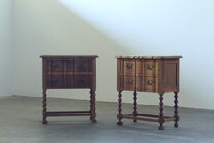 Vintage 1960s Danish Modern Oak Nightstands in the style of Henning Kjærnulf
