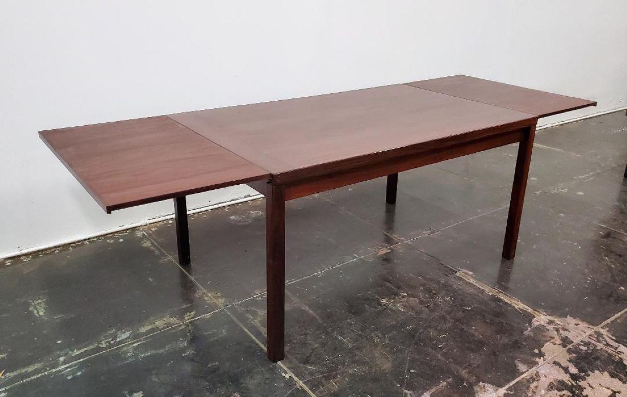 Vintage 1960s Danish Modern Rosewood Extendable Dining Table Made In Denmark For Sale 8