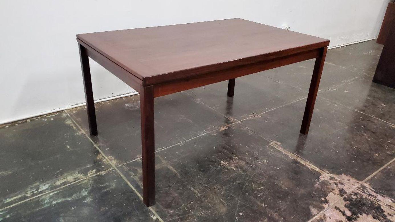 20th Century Vintage 1960s Danish Modern Rosewood Extendable Dining Table Made In Denmark For Sale