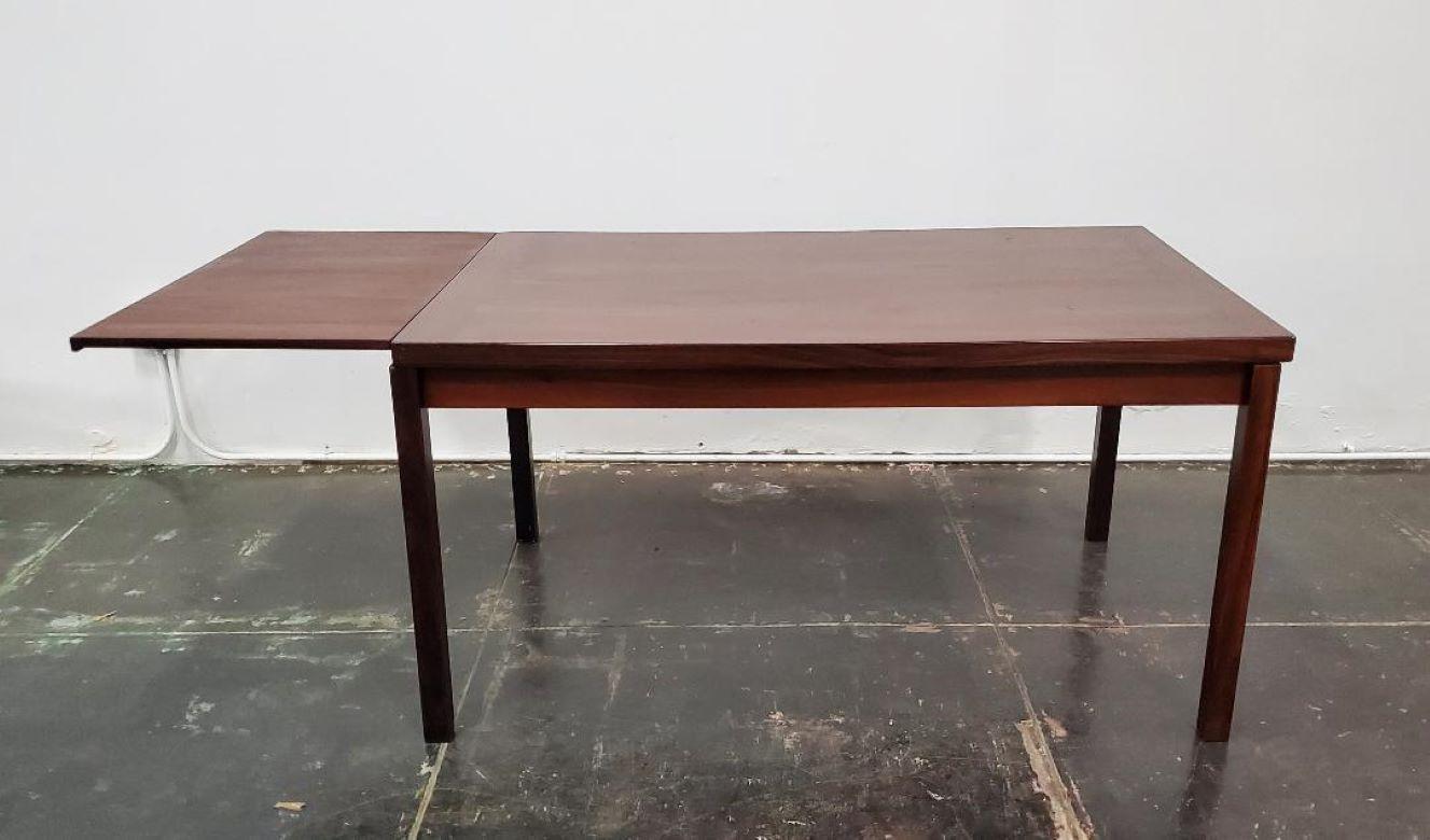 Vintage 1960s Danish Modern Rosewood Extendable Dining Table Made In Denmark For Sale 2