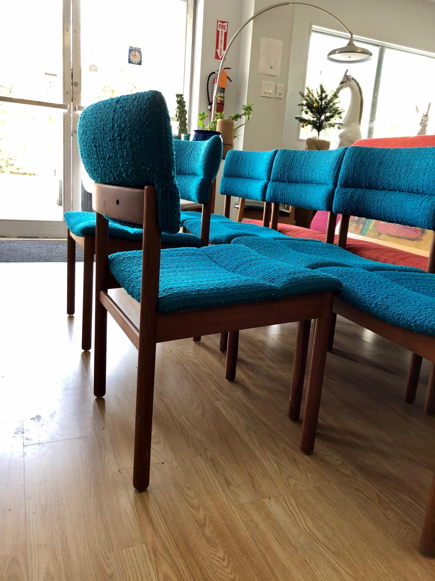 Vintage 1960s Danish Modern Set of Six Teak Dining Chairs 5