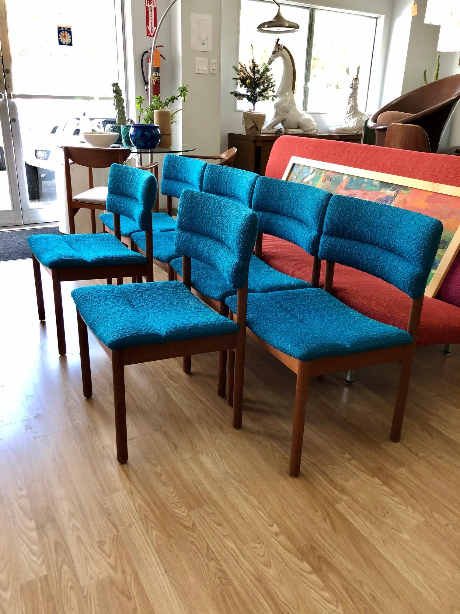 Vintage 1960s Danish Modern Set of Six Teak Dining Chairs 7