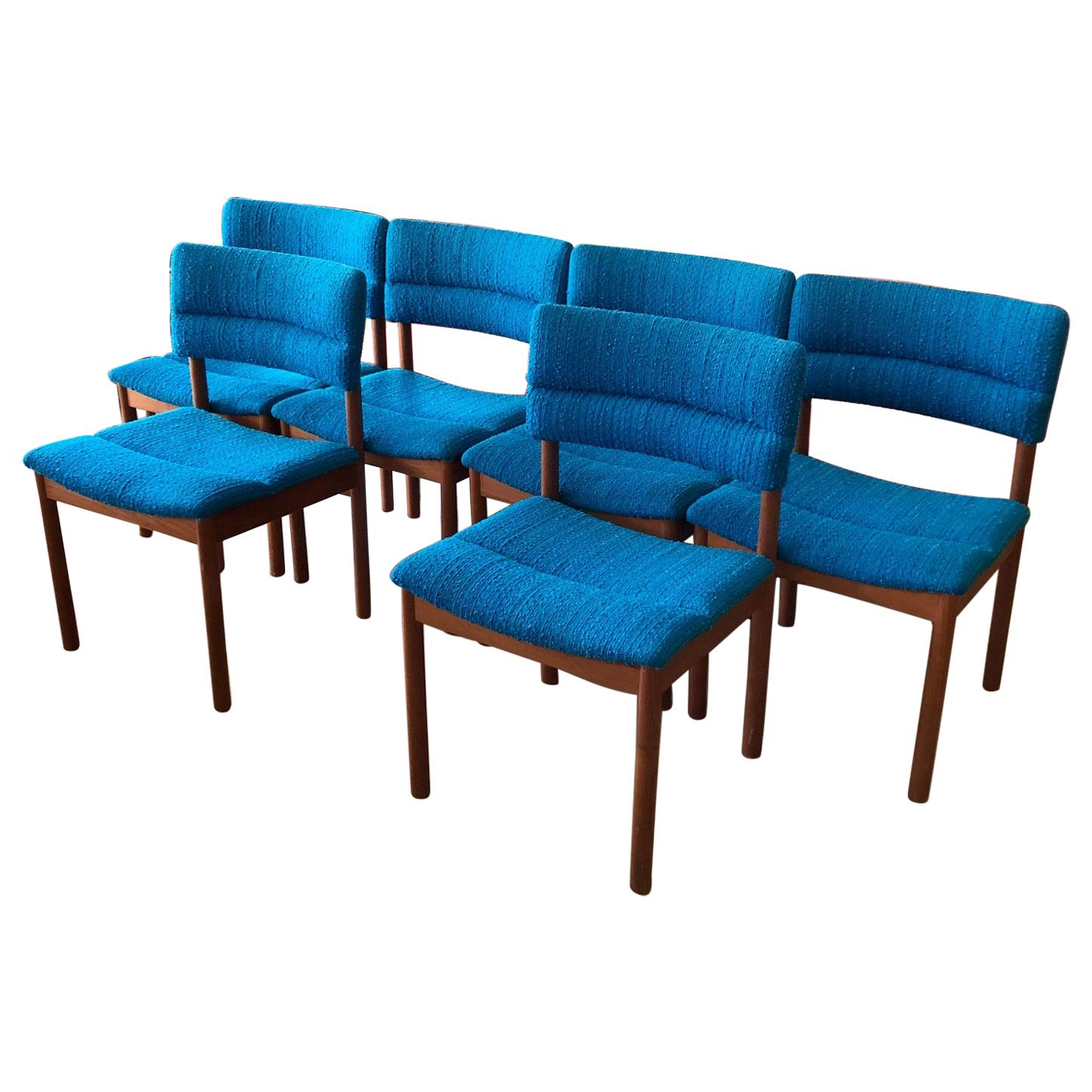 Vintage 1960s Danish Modern Set of Six Teak Dining Chairs