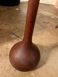 Vintage 1960s Danish Modern Teak Onion Floor Lamp