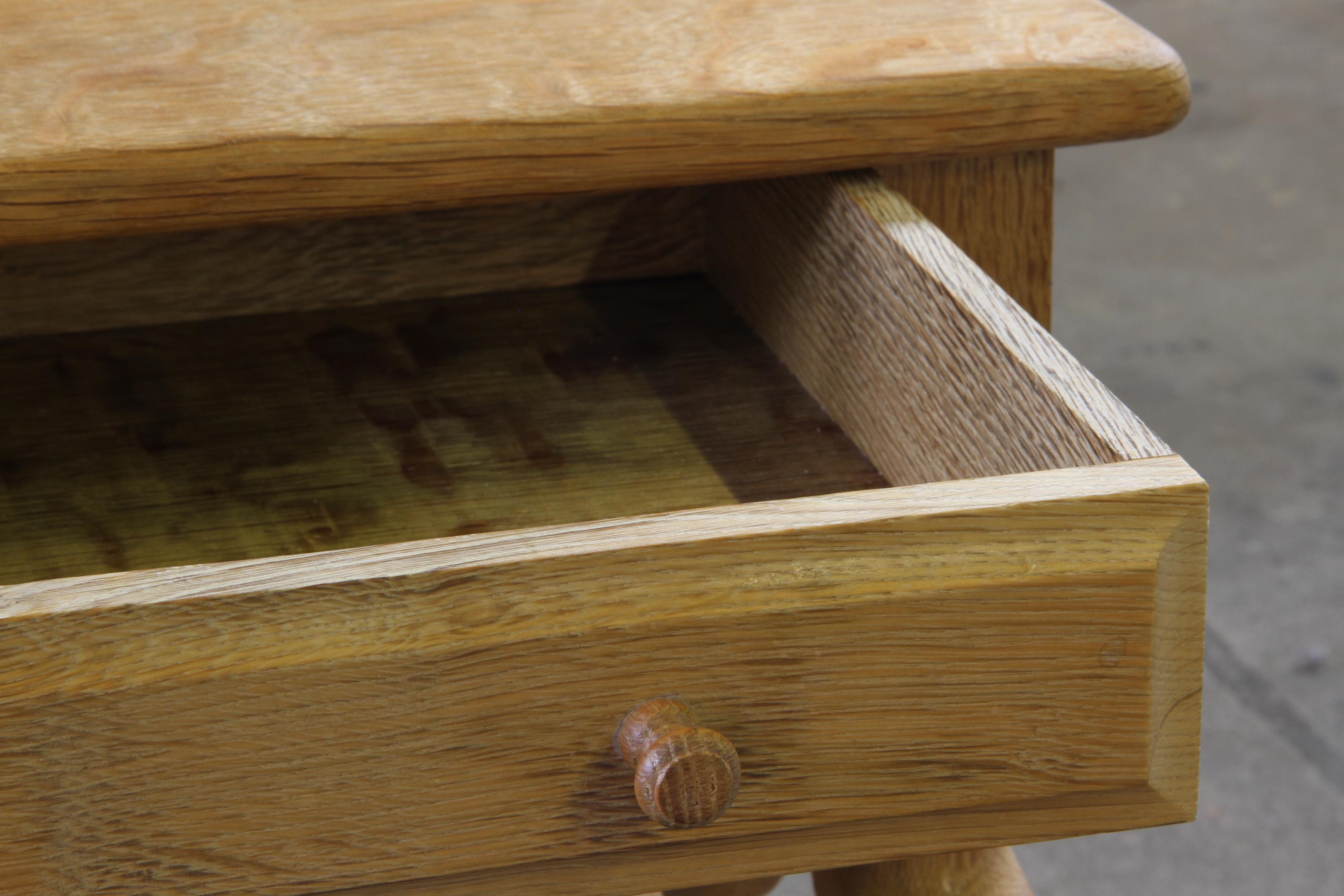 Vintage 1960s Danish Oak Coffee Table, Brutalist Mid-century, style of kjærnulf For Sale 6