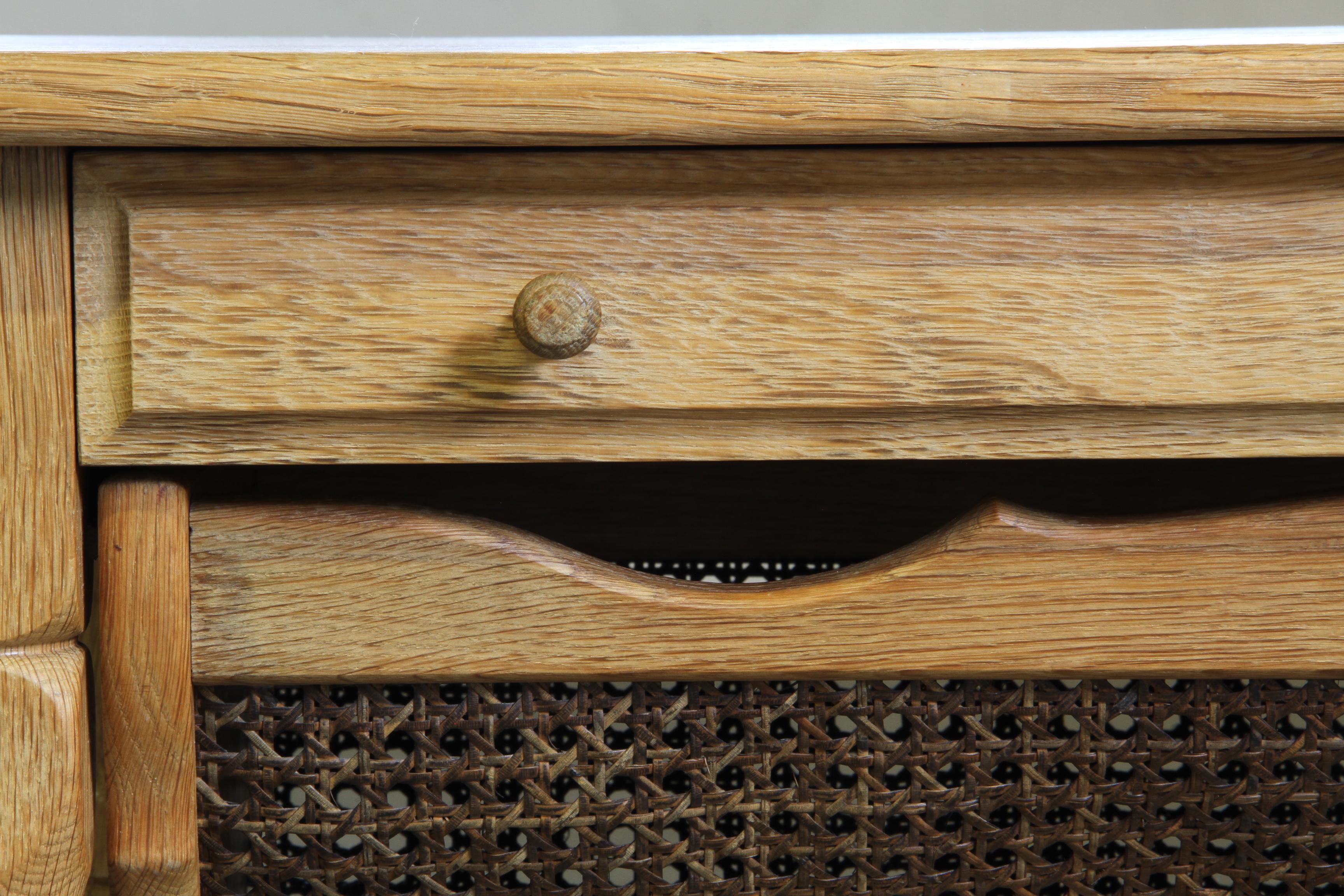 Vintage 1960s Danish Oak Coffee Table, Brutalist Mid-century, style of kjærnulf For Sale 7