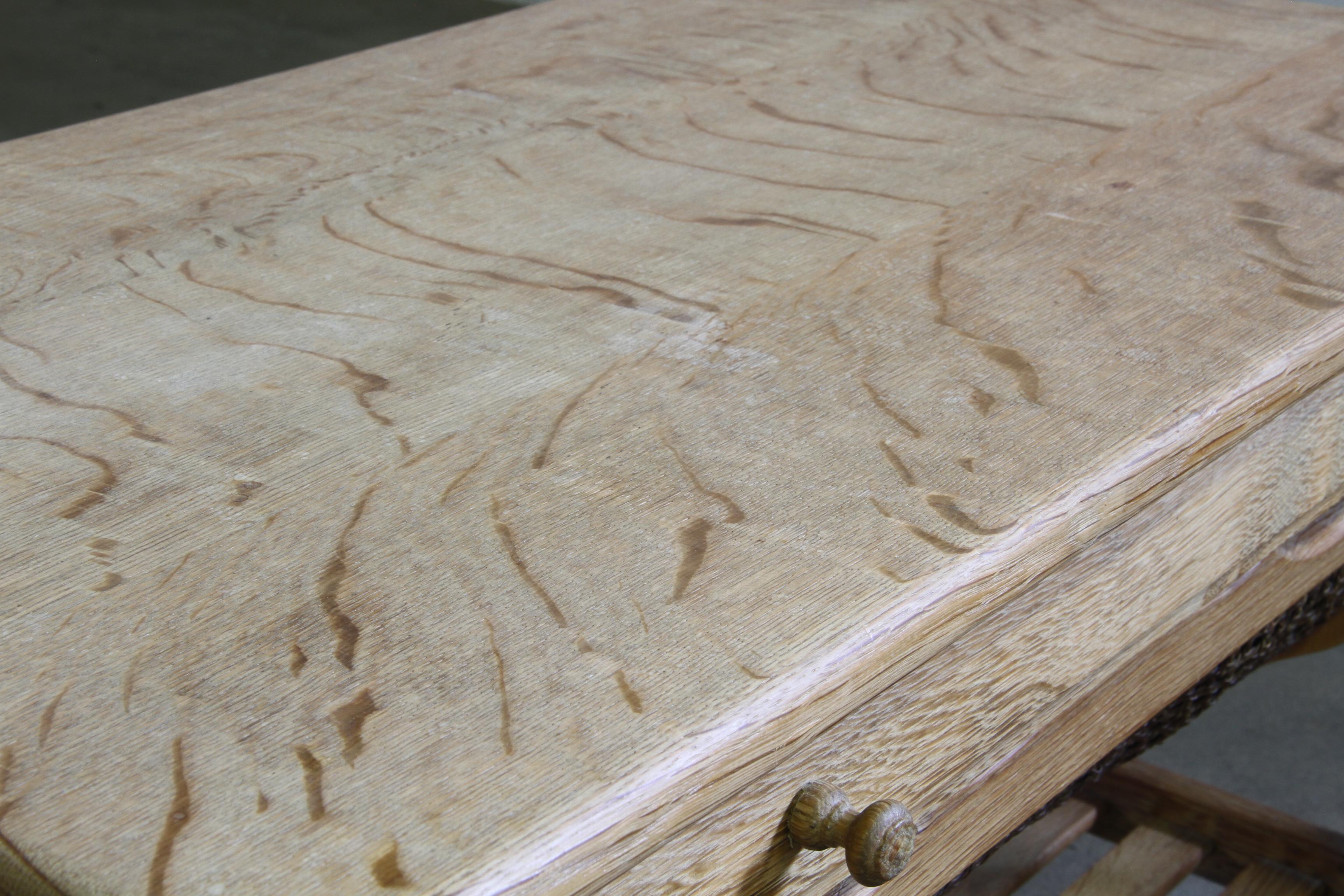 Vintage 1960s Danish Oak Coffee Table, Brutalist Mid-century, style of kjærnulf For Sale 10