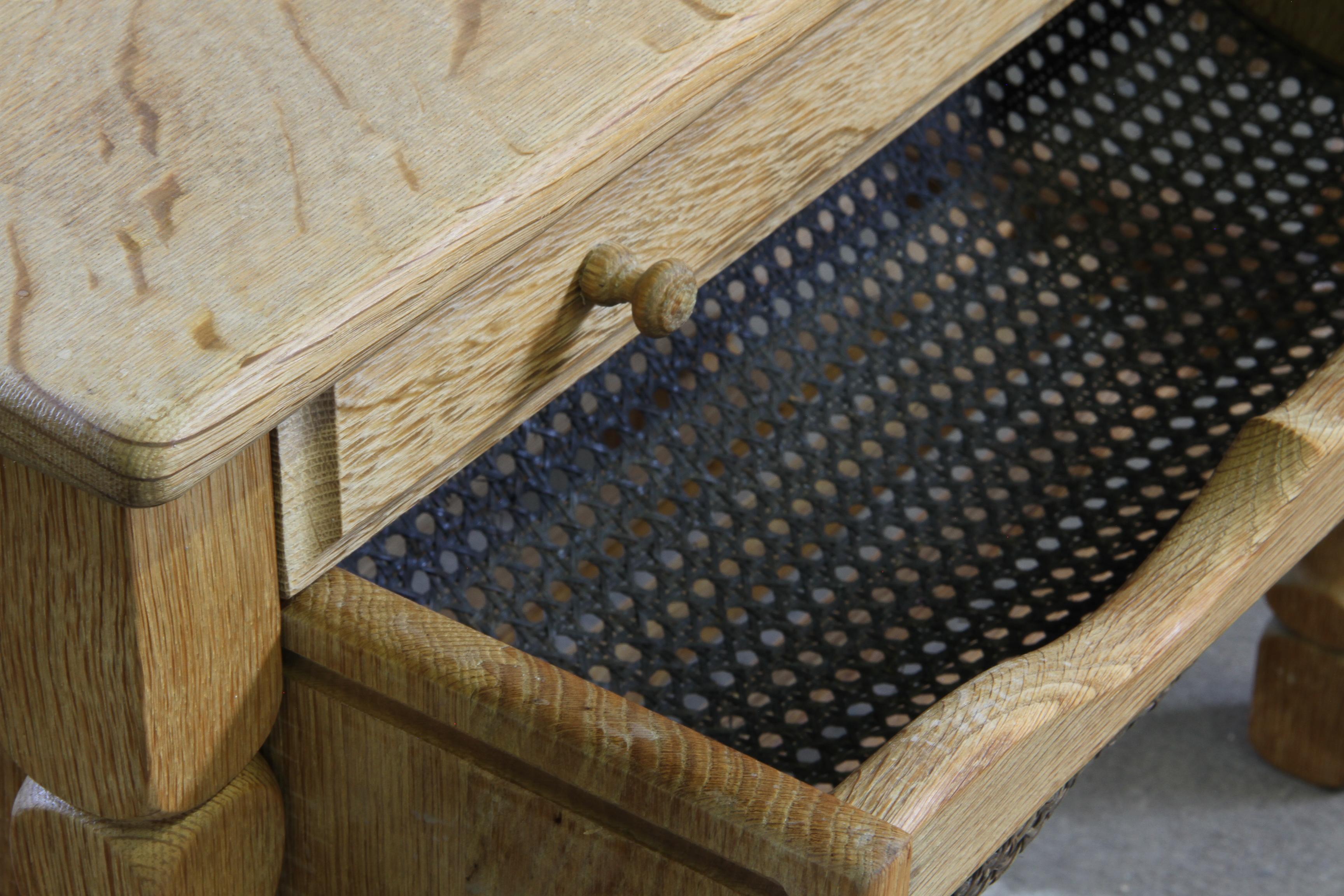 Vintage 1960s Danish Oak Coffee Table, Brutalist Mid-century, style of kjærnulf For Sale 2