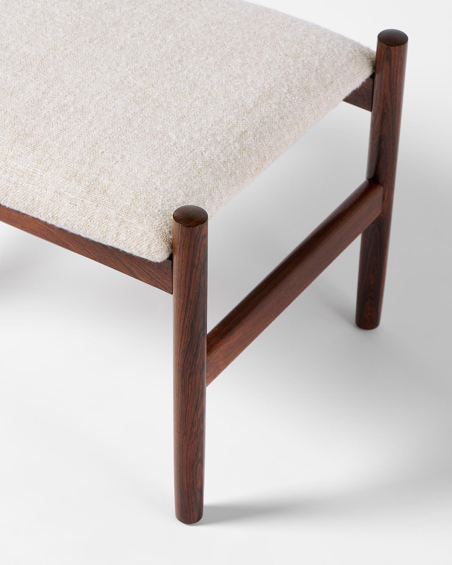Vintage 1960s Danish Rosewood & Fabric Ottomans In Excellent Condition For Sale In London, England