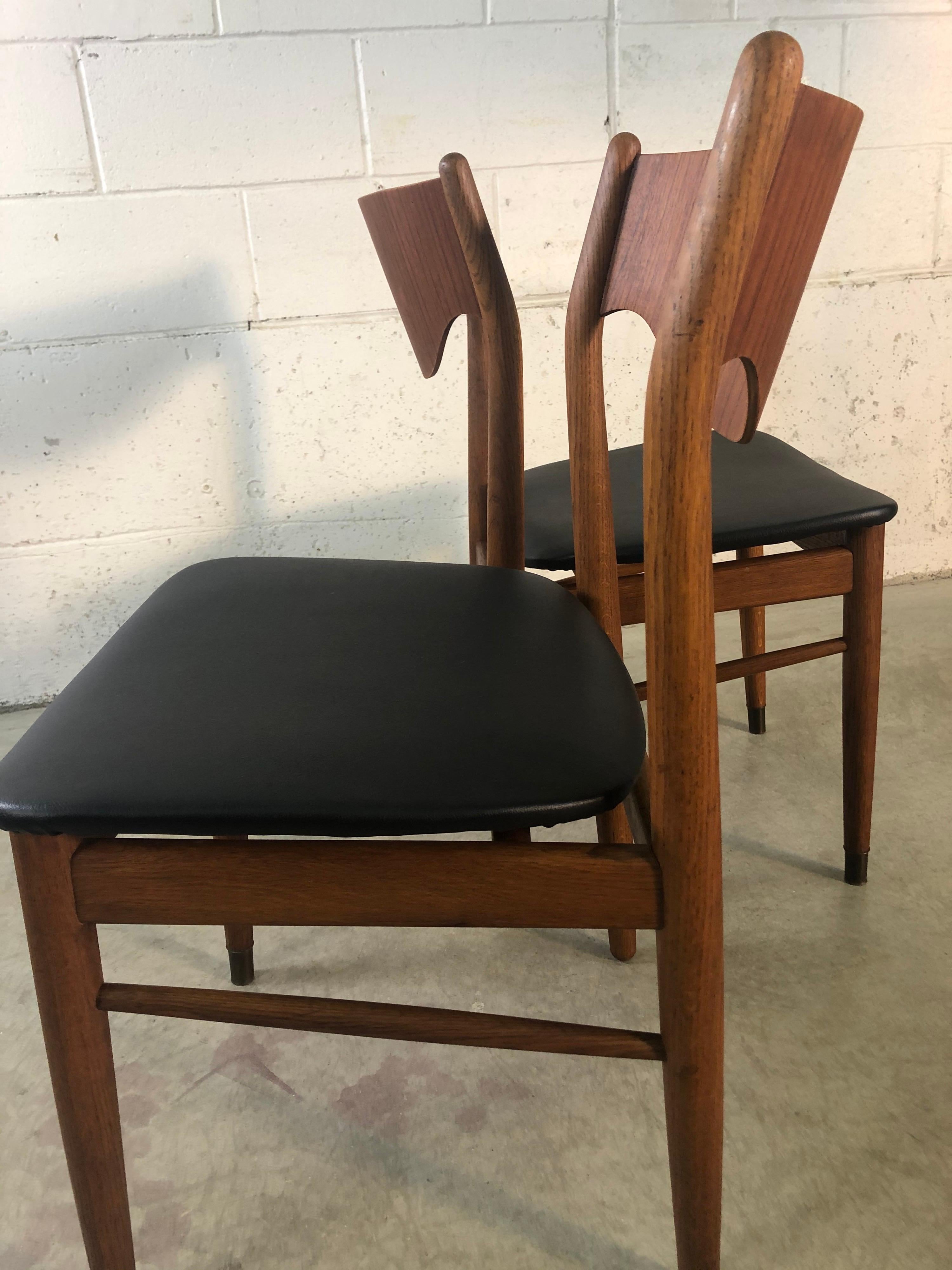 Vintage 1960s Danish Teak and Beech Wood Dining Chairs, Set of 4 8