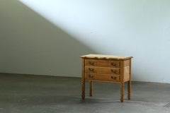 Vintage 1960s Danish three-drawer Oak Side Table, Henning Kjærnulf style