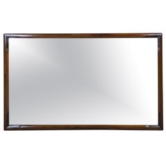 Vintage 1960s Dark Walnut Wood Wall Mirror