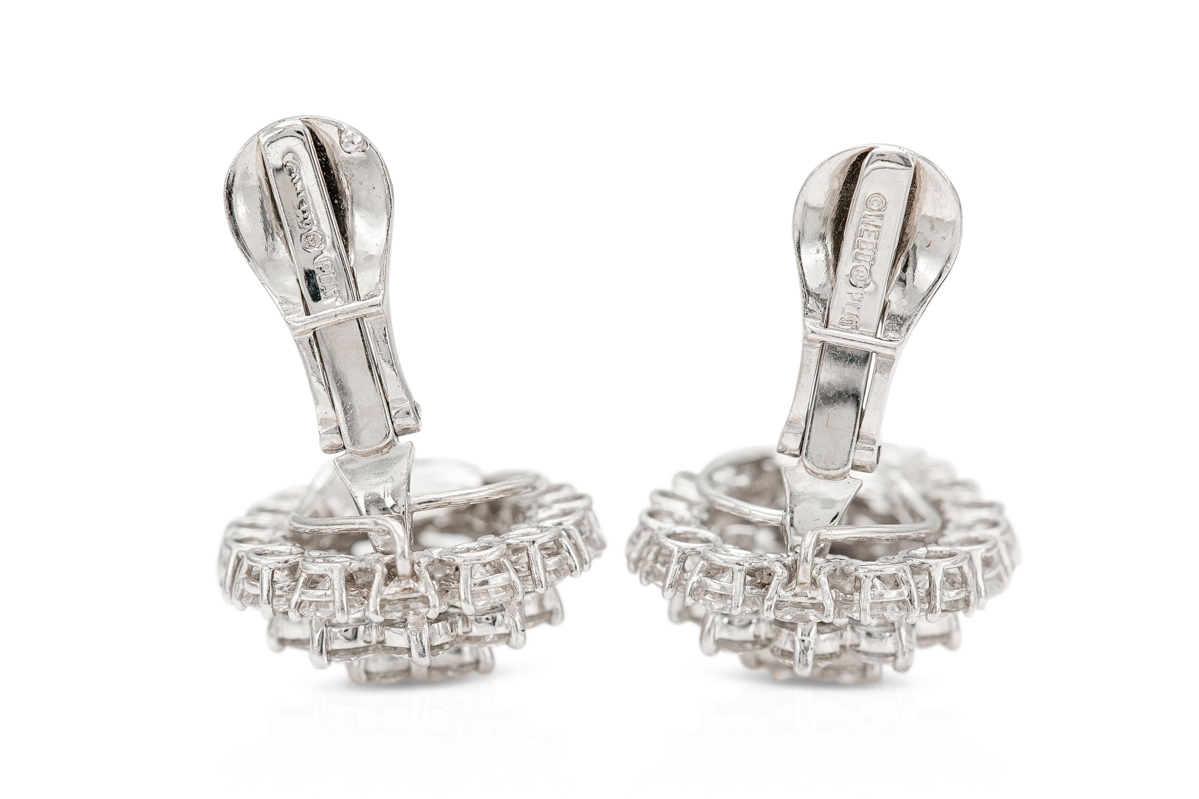 Vintage 1960er Jahre David Webb 12,00 Karat Diamant-Ohrringe im Zustand „Gut“ im Angebot in New York, NY
