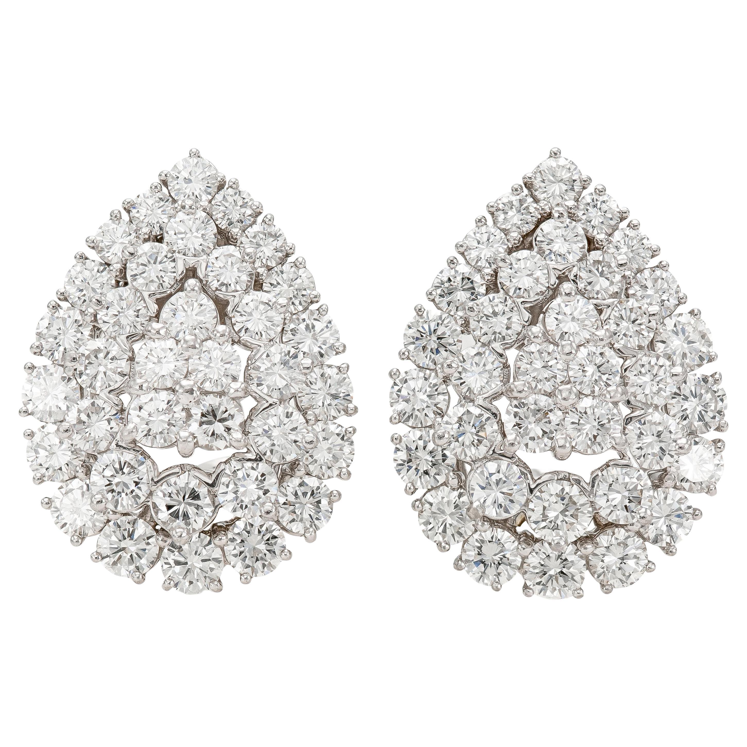 Vintage 1960s David Webb 12.00 Carat Diamond Earrings