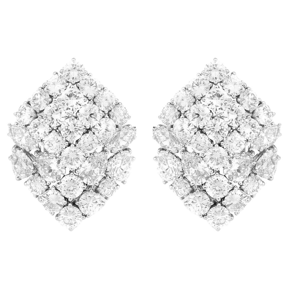 Vintage 1960s David Webb 20.00 Carat Diamond Earrings