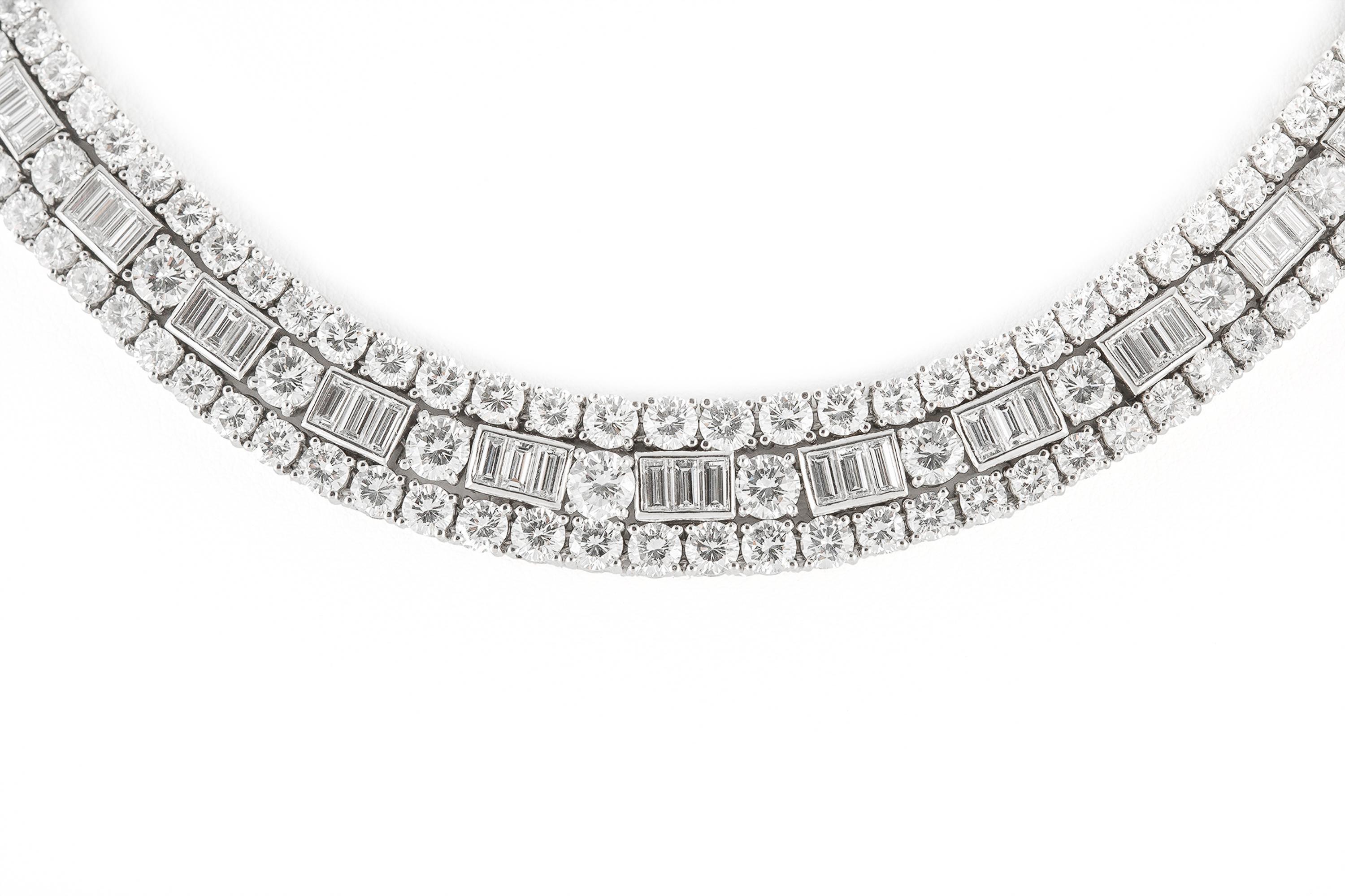 Mixed Cut Vintage 1960s David Webb 48.00 Carat Diamond Necklace For Sale