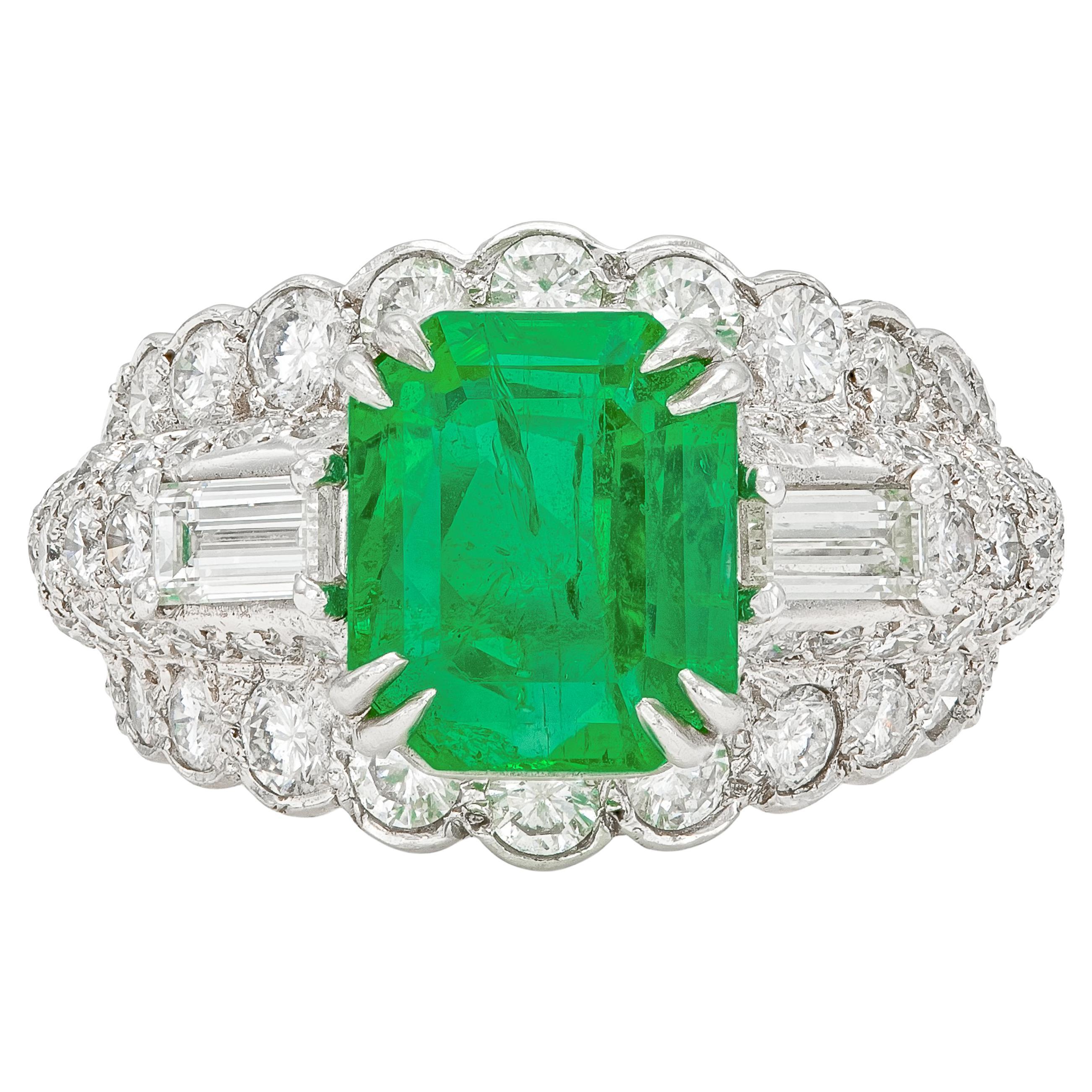 Vintage 1960s David Webb 6.00 Carat Emerald Ring