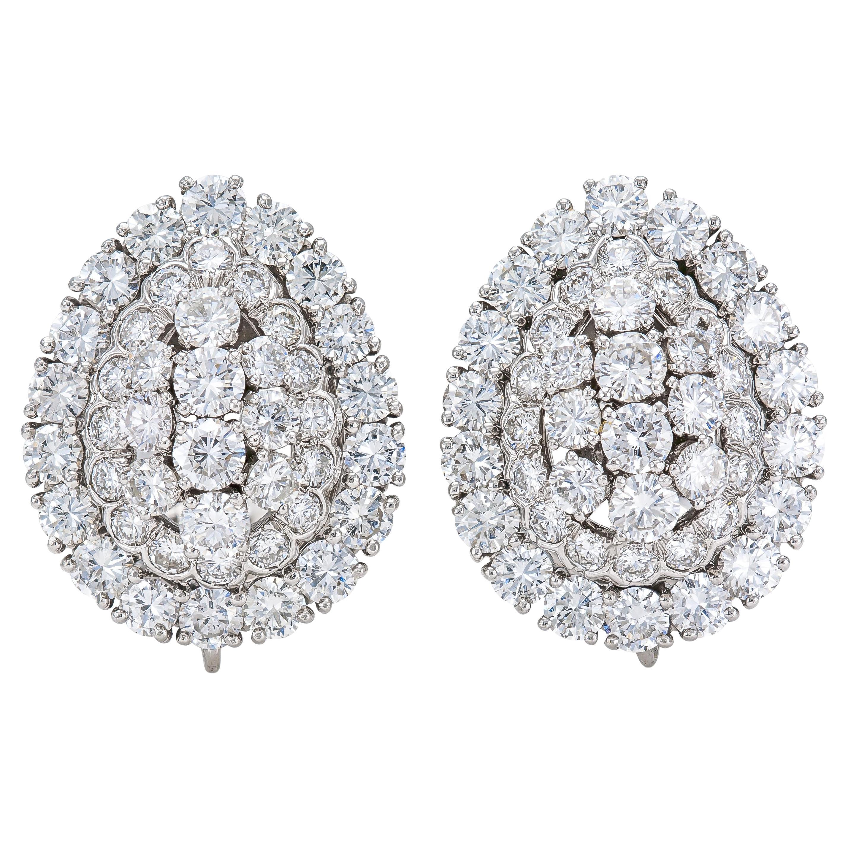 Vintage 1960s David Webb 8.00 Carat Diamond Earrings For Sale