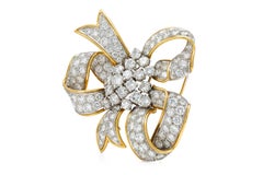 Vintage 1960s David Webb Diamond Ribbon Brooch