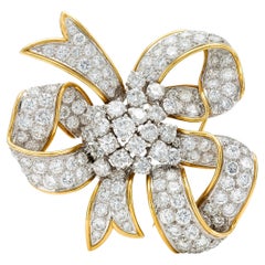Vintage 1960s David Webb Diamond Ribbon Brooch
