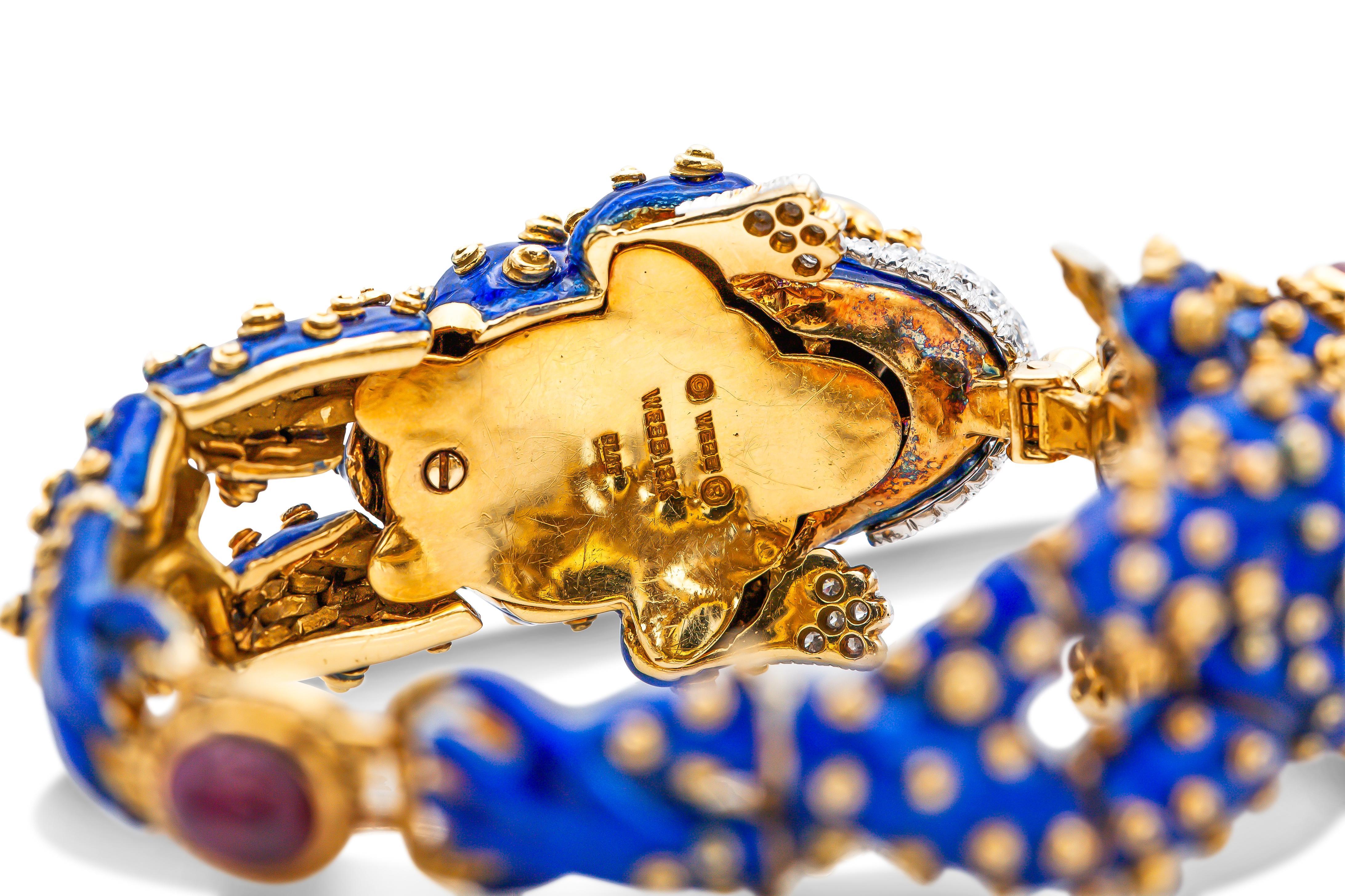 Pulsera vintage 1960 David Webb Rana de dos cabezas en Bueno estado para la venta en New York, NY