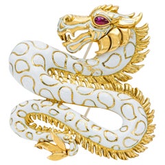 Vintage 1960s David Webb Dragon Brooch