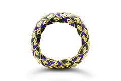 Vintage 1960s David Webb Enamel Dragon Scale Bracelet