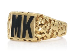 Anillo vintage de iniciales de oro y esmalte David Webb de los años 60