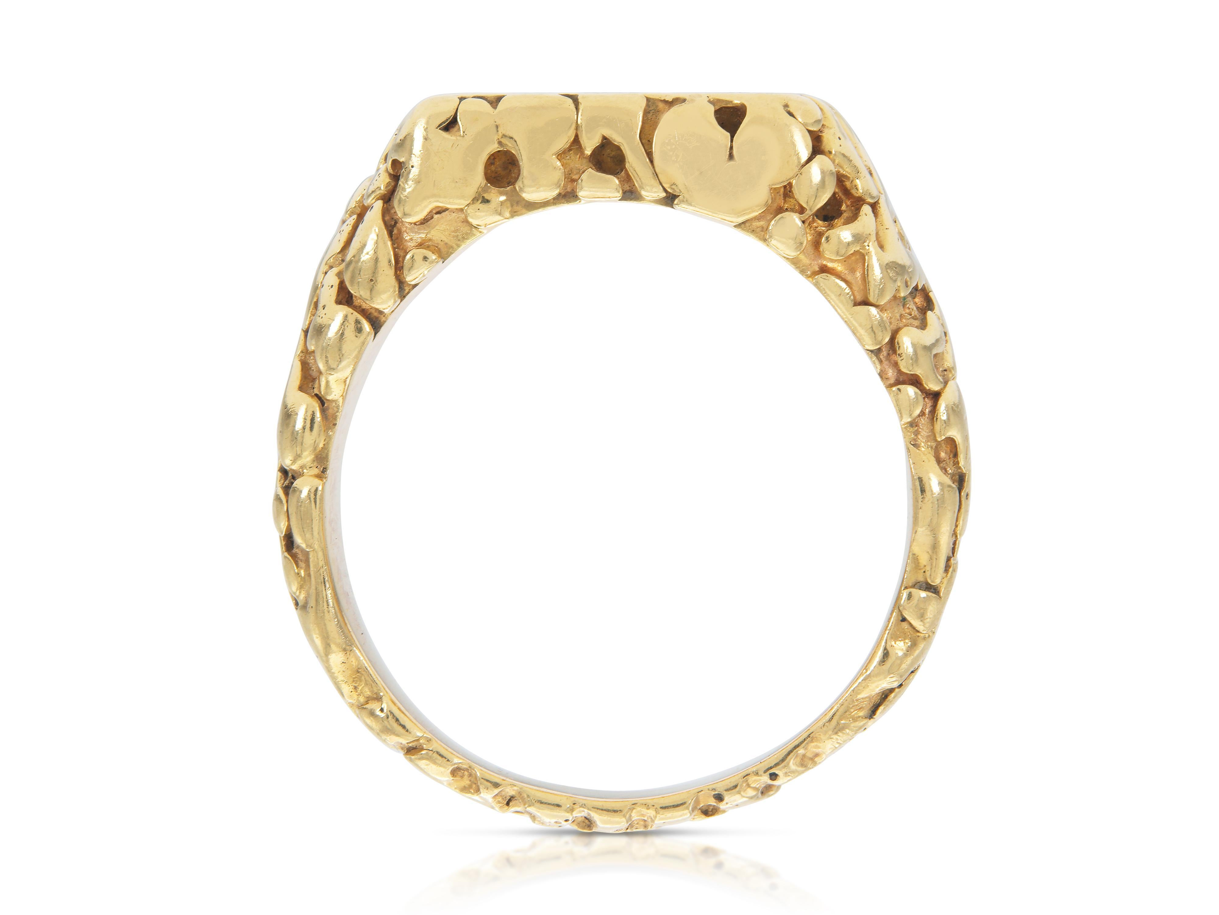 Men's Vintage 1960s David Webb Gold and Enamel Initial Ring For Sale