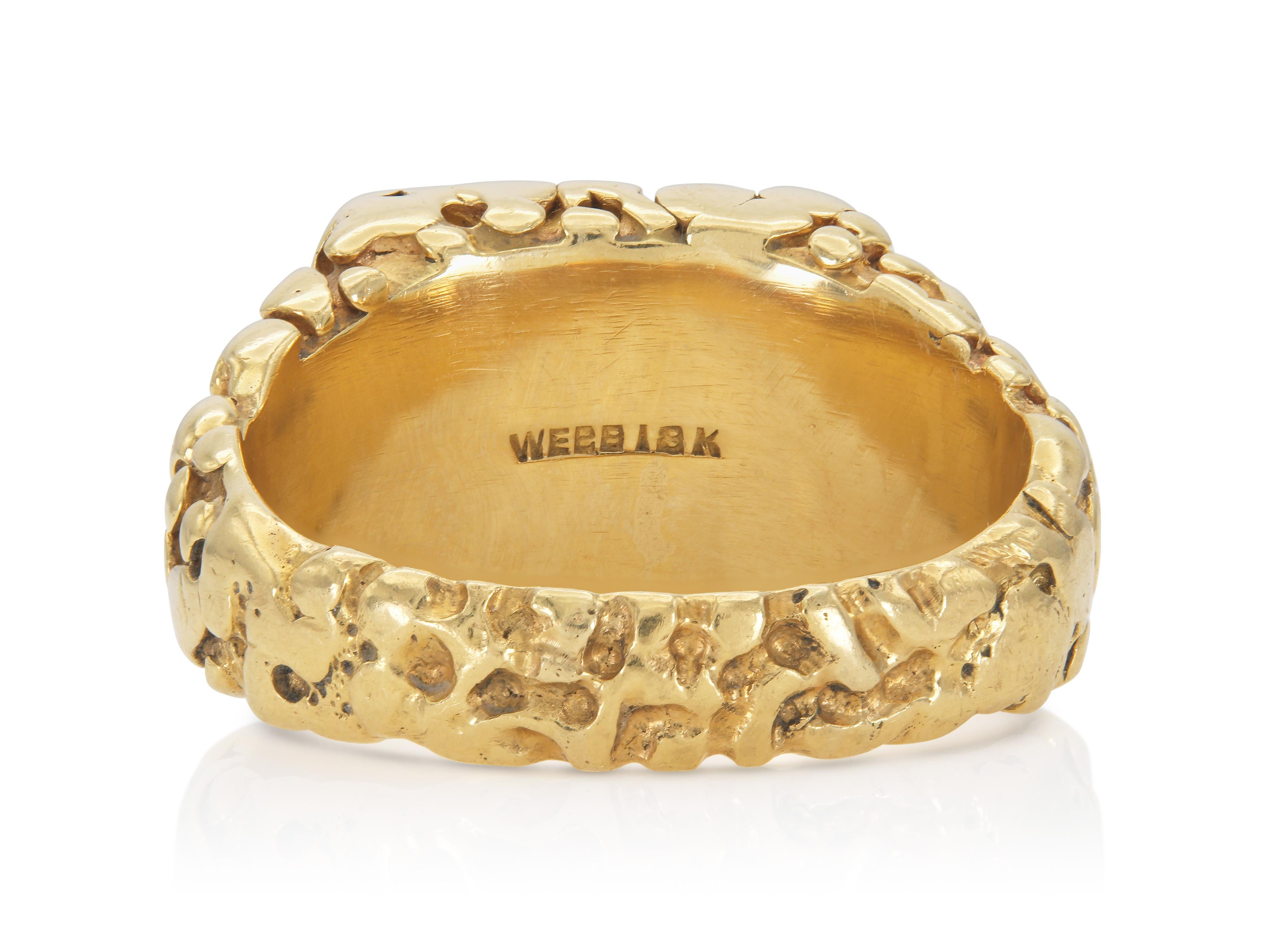 Vintage 1960s David Webb Gold and Enamel Initial Ring For Sale 1