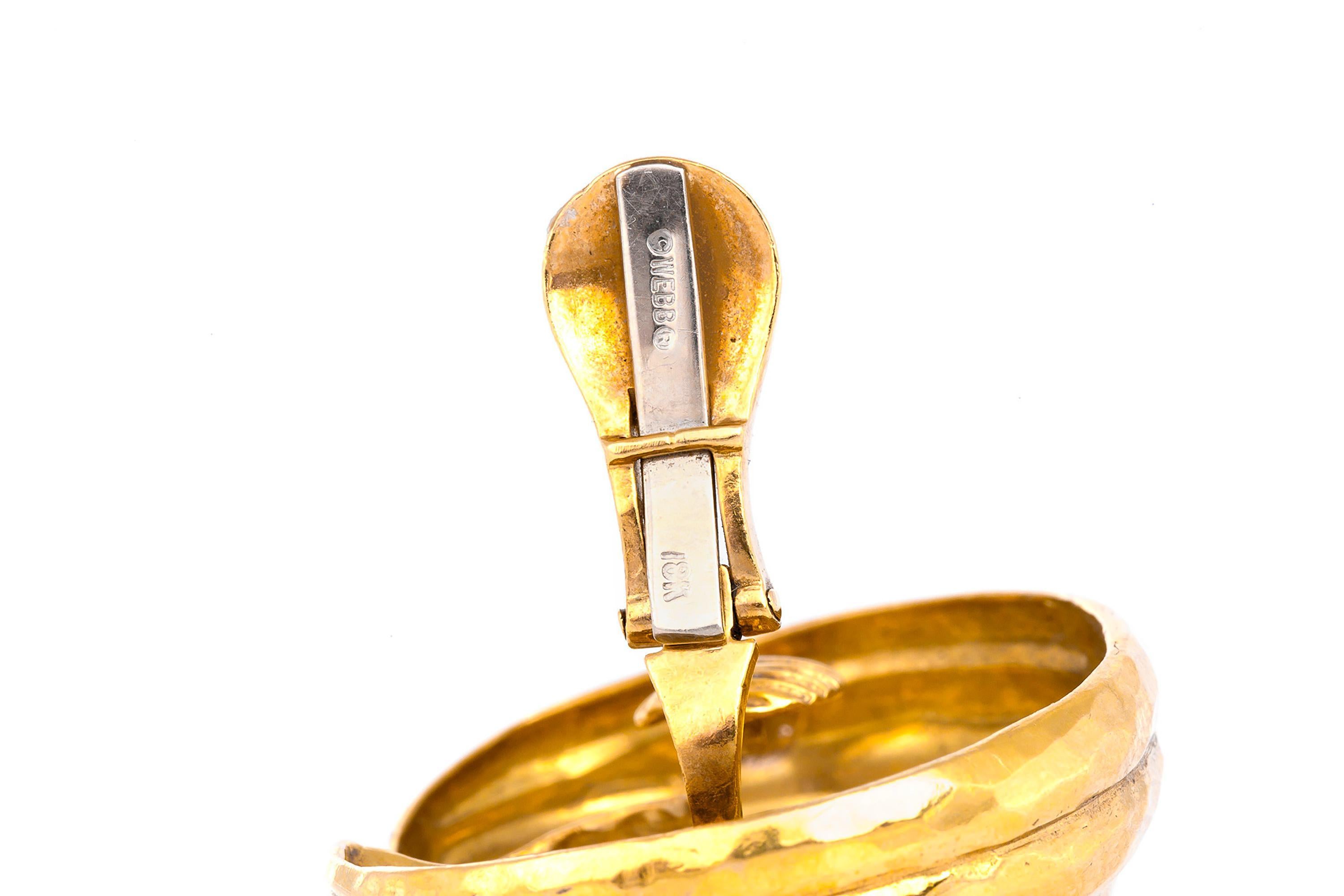 De las mujeres Pendientes vintage de oro David Webb de los años 60 en venta