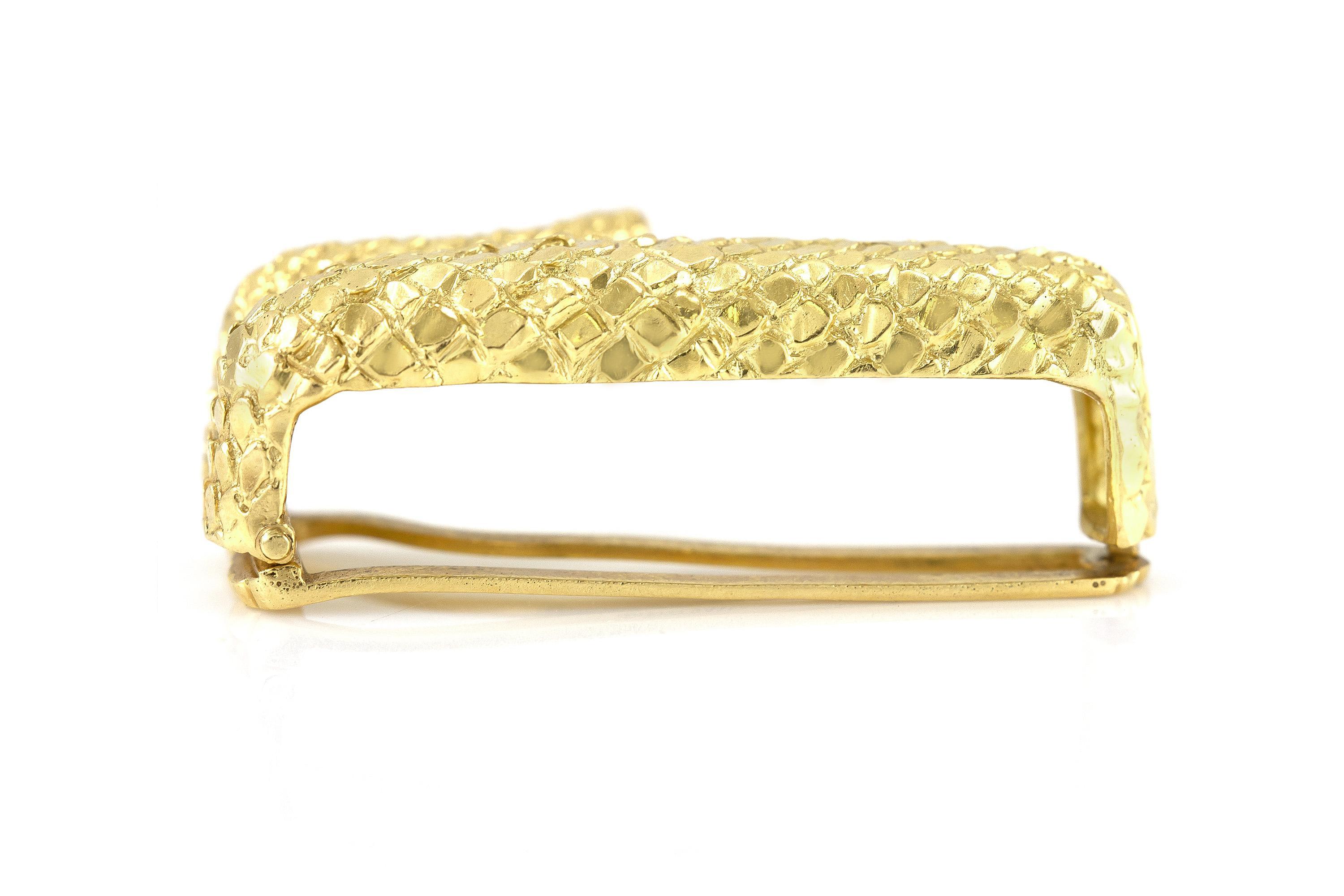 Fibbia per cintura David Webb d'oro e serpente d'epoca degli anni '60 in vendita 1